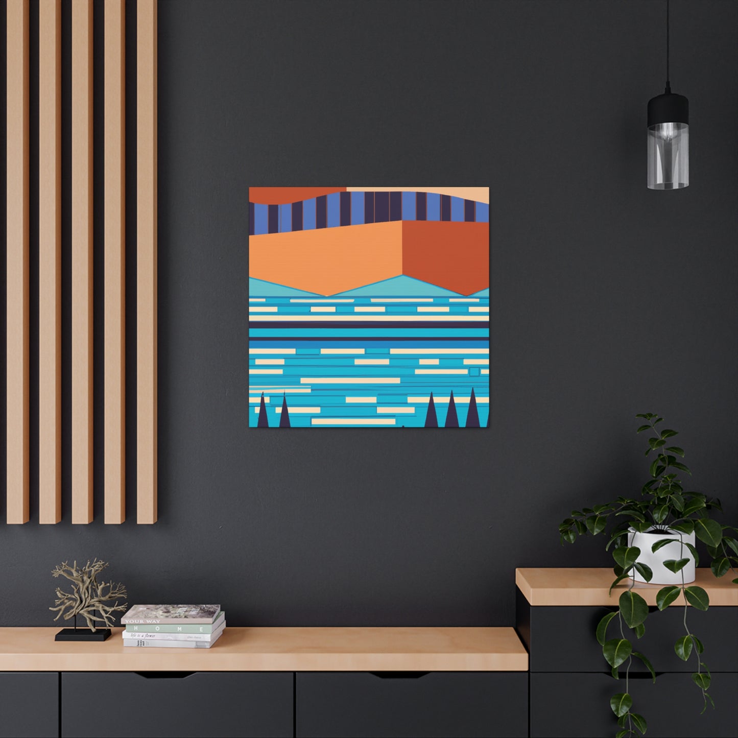 Aqua Pupil - Midcentury Canvas