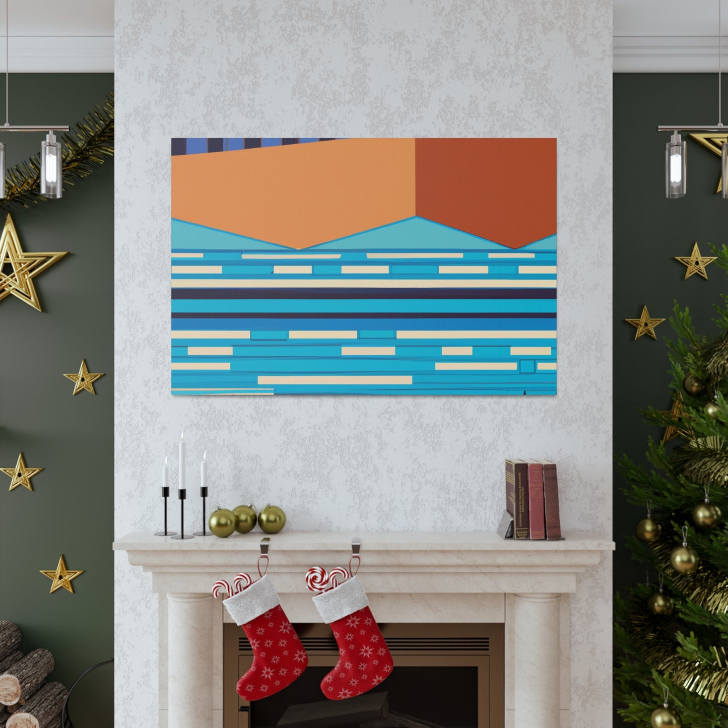Aqua Pupil - Midcentury Canvas