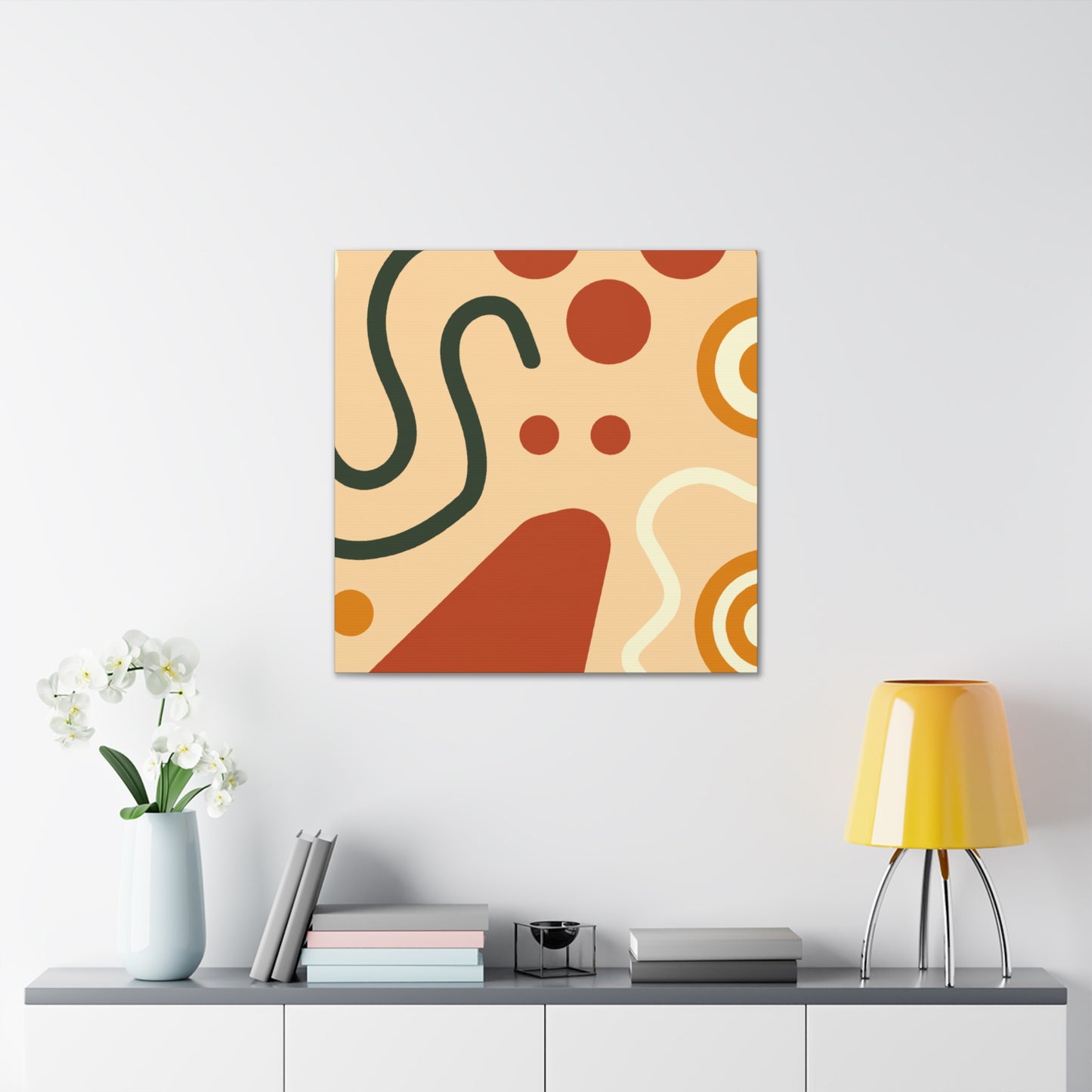 "Rustic Lunar Glow - Midcentury" - Canvas