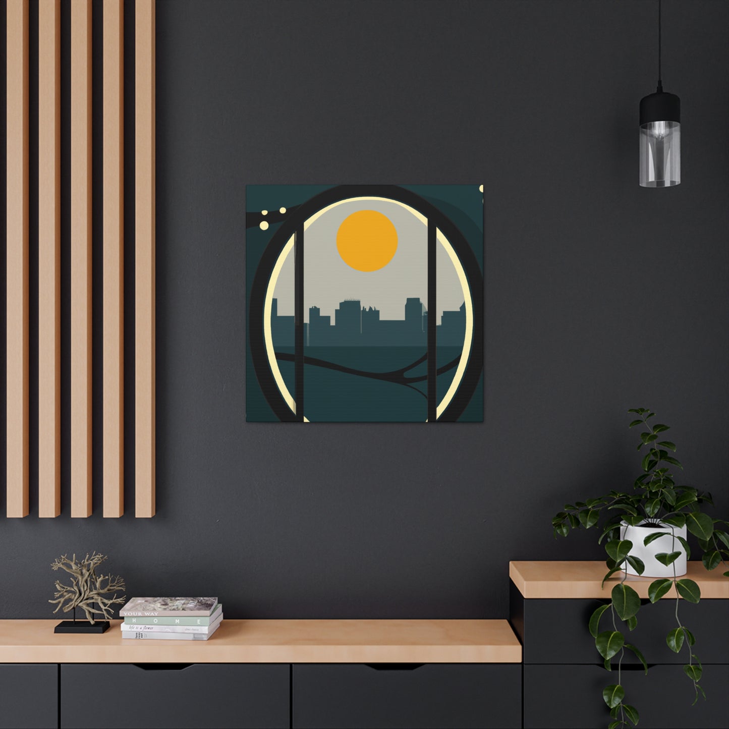 Moon Rise - Midcentury Canvas