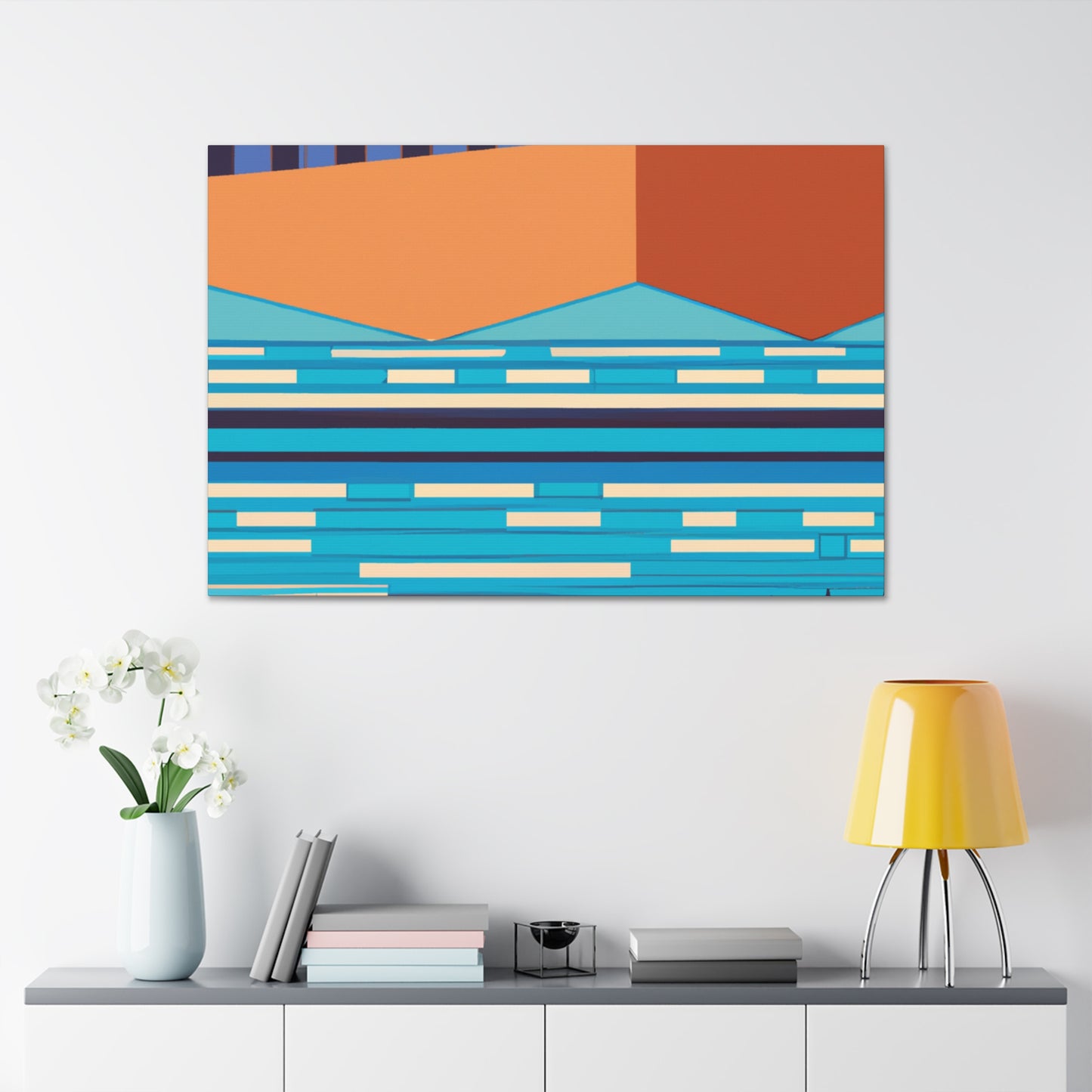Aqua Pupil - Midcentury Canvas