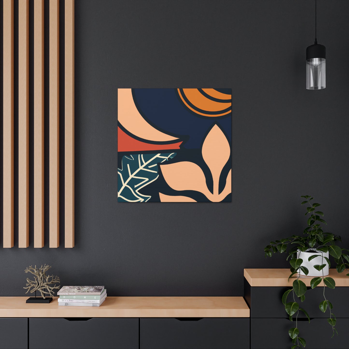 Blue Curve - Midcentury Canvas