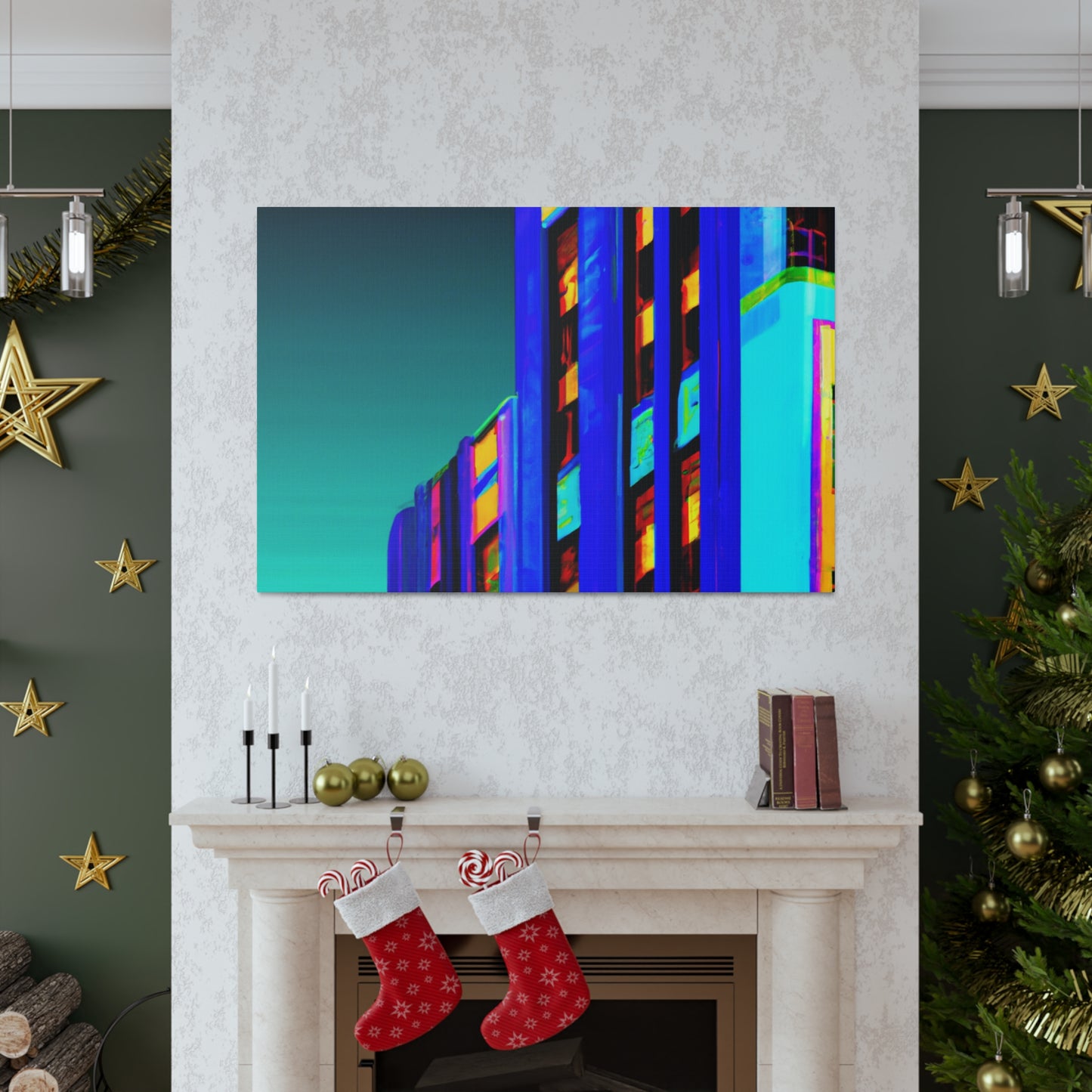 "Skyline Art Deco" - Art Deco Architectural Canvas