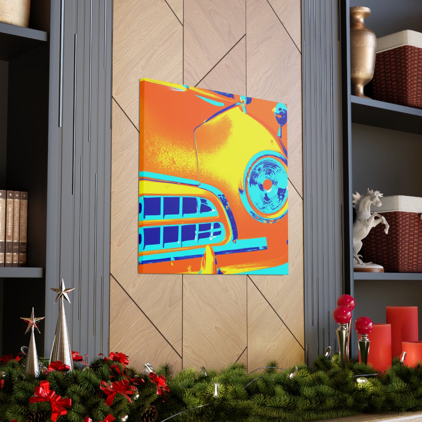 'Vintage Car Roadside Reminiscence' - Automobile Canvas