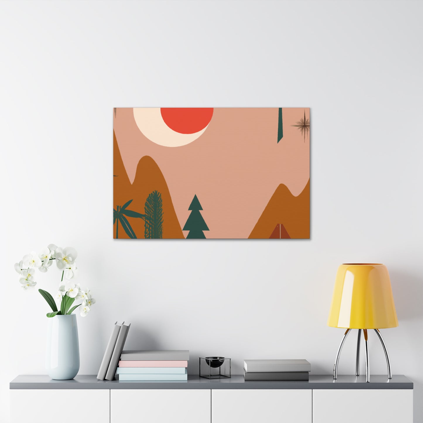 Vintage Flower Pattern- Midcentury - Canvas