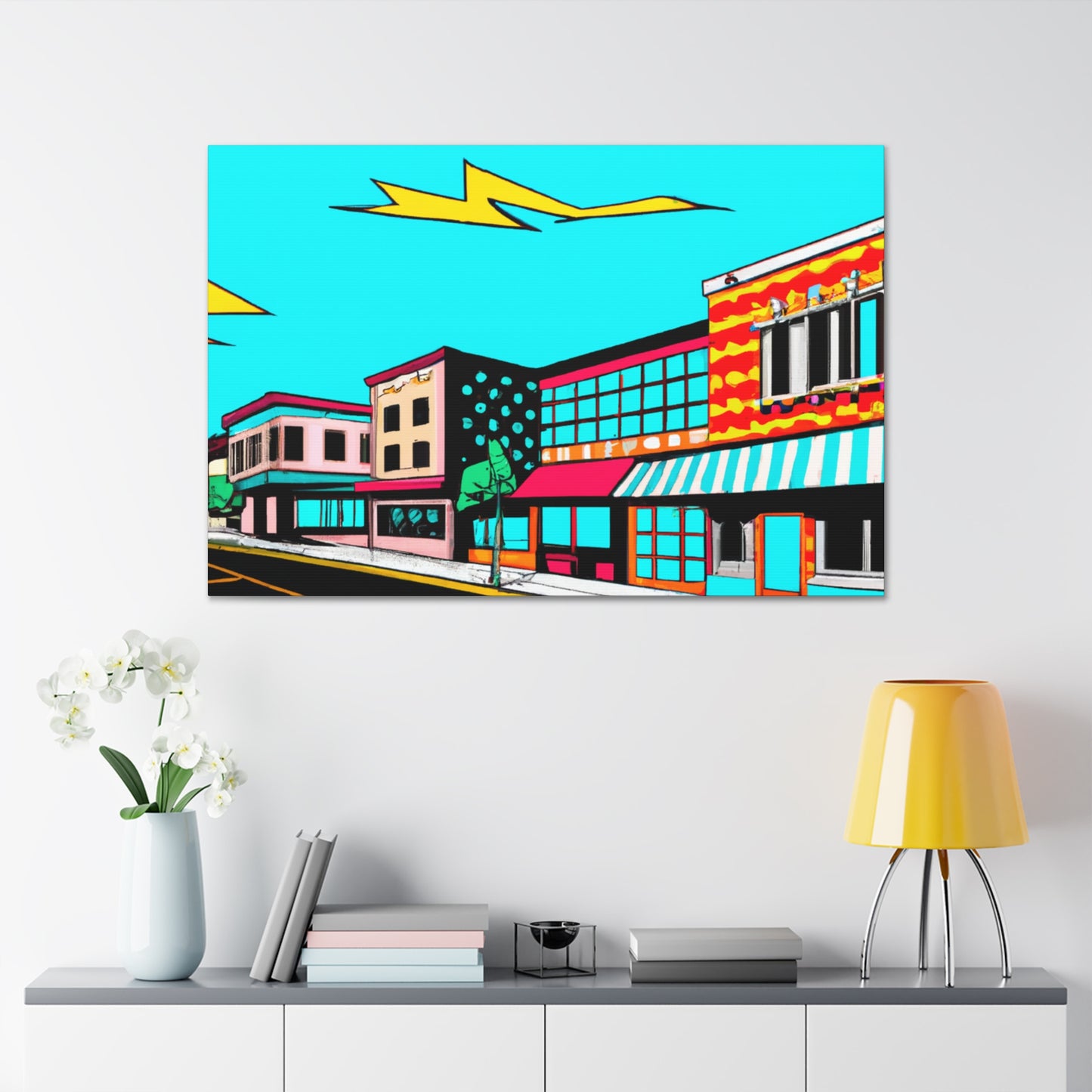Jukebox Alley - Pop Art Canvas
