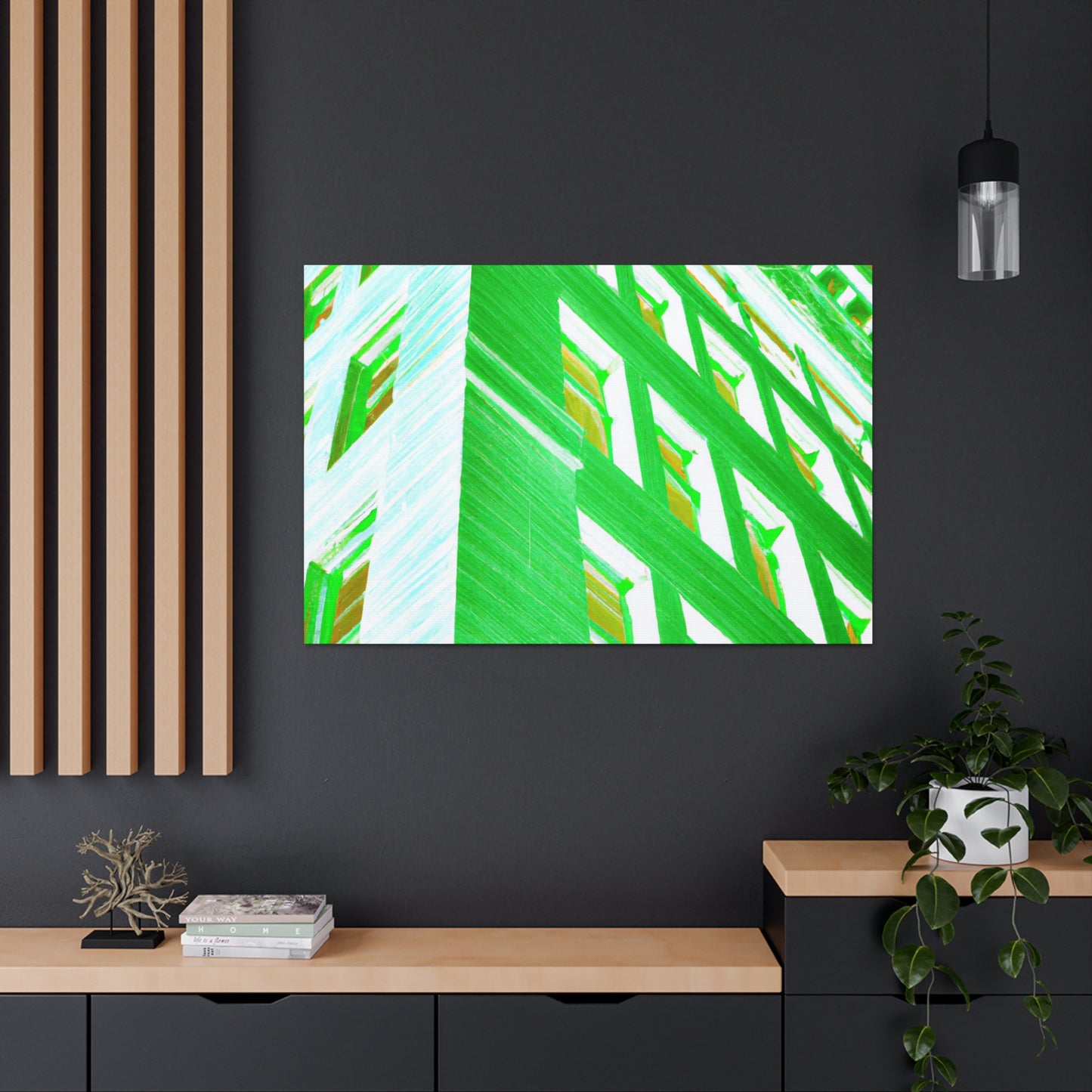 Neon Skyscraper - Architectural Canvas Pop Art