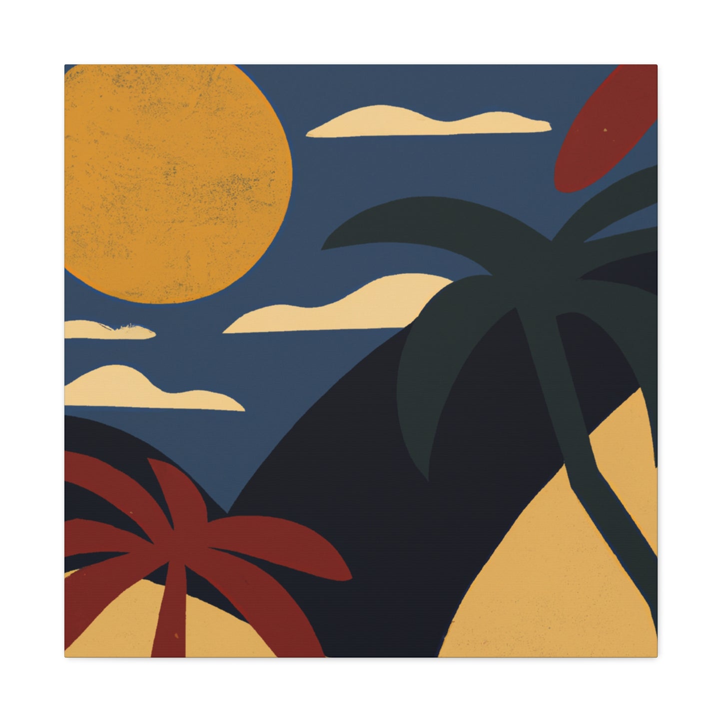 Moonlit Jungle - Midcentury Canvas