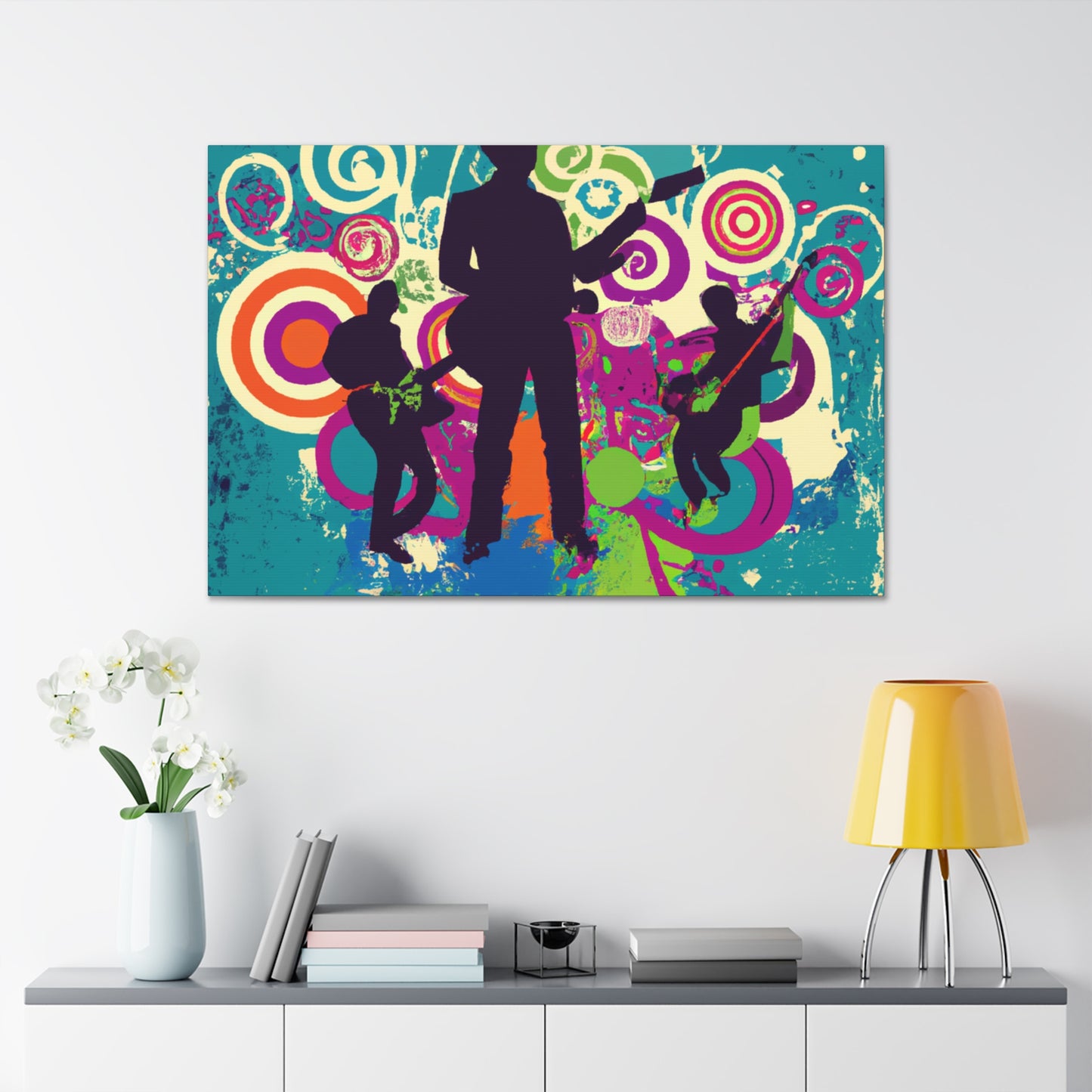 "Clock Rock - Retro Music" - Canvas