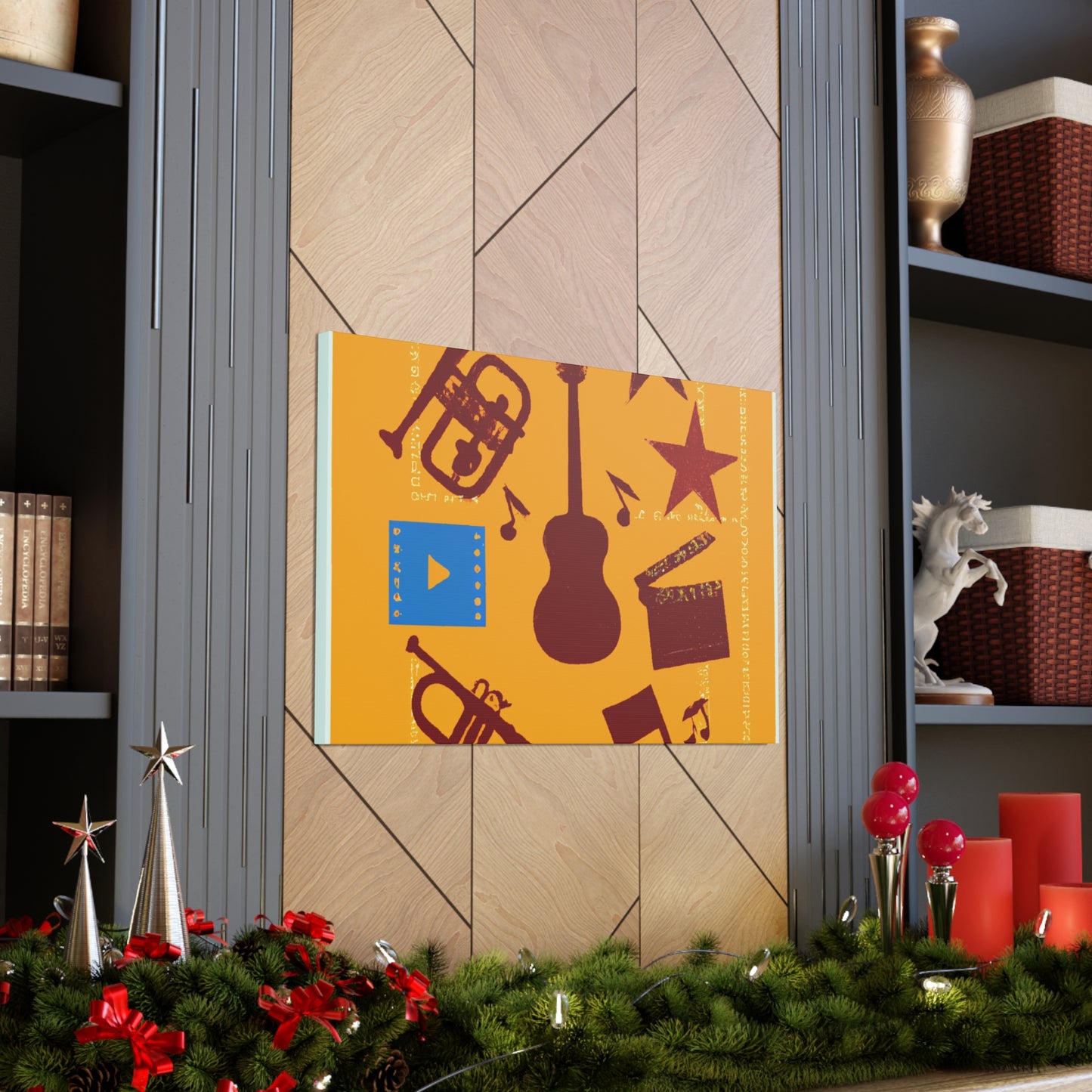Rockin' Radio Shack - Retro Music and Film Canvas