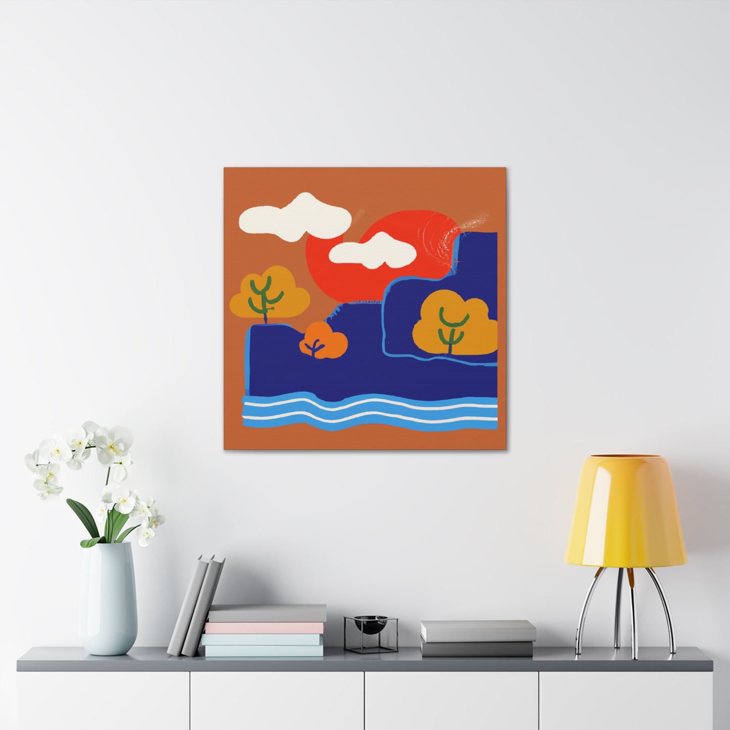 Aquarine Illusions - Midcentury - Canvas