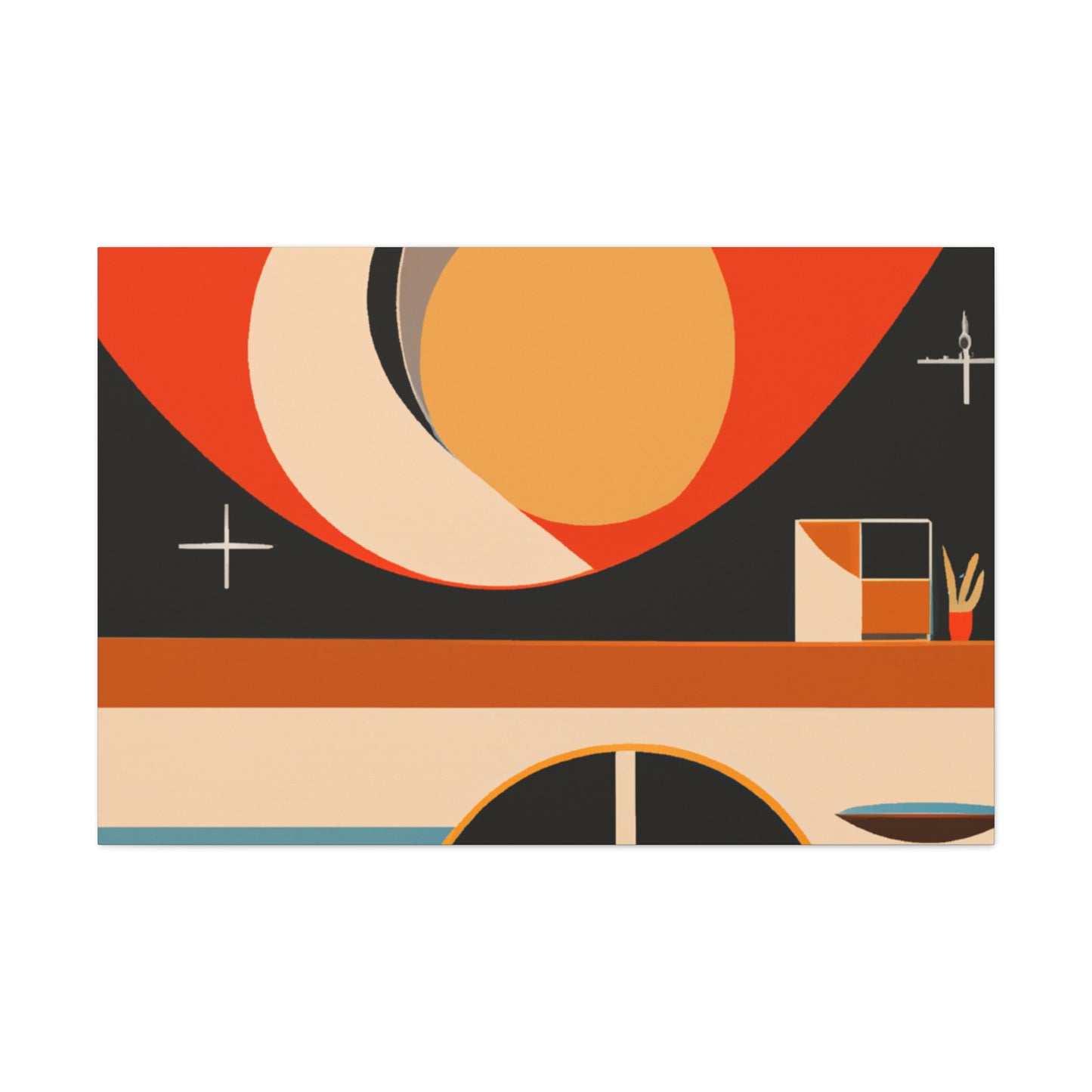 "Radial Reflection - Midcentury" - Canvas