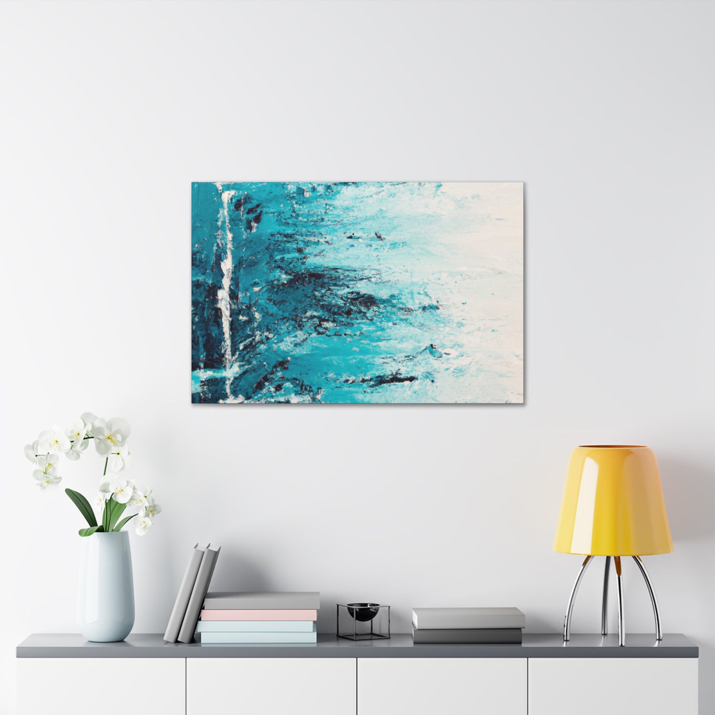 Aqua Frost- Abstract Canvas