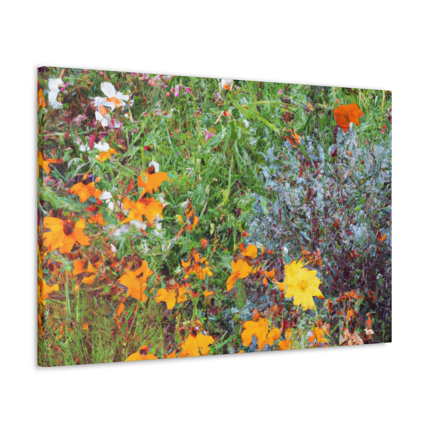Garden Buzz; A Swarm of Colorful Blooms. - Floral Canvas