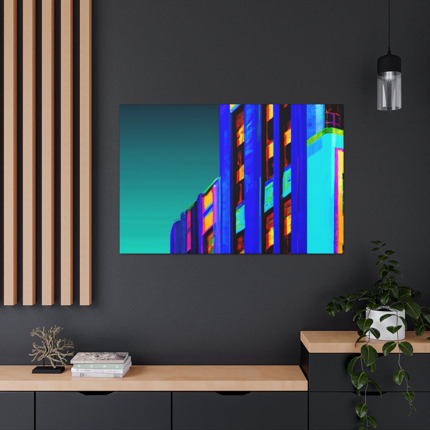 "Skyline Art Deco" - Art Deco Architectural Canvas