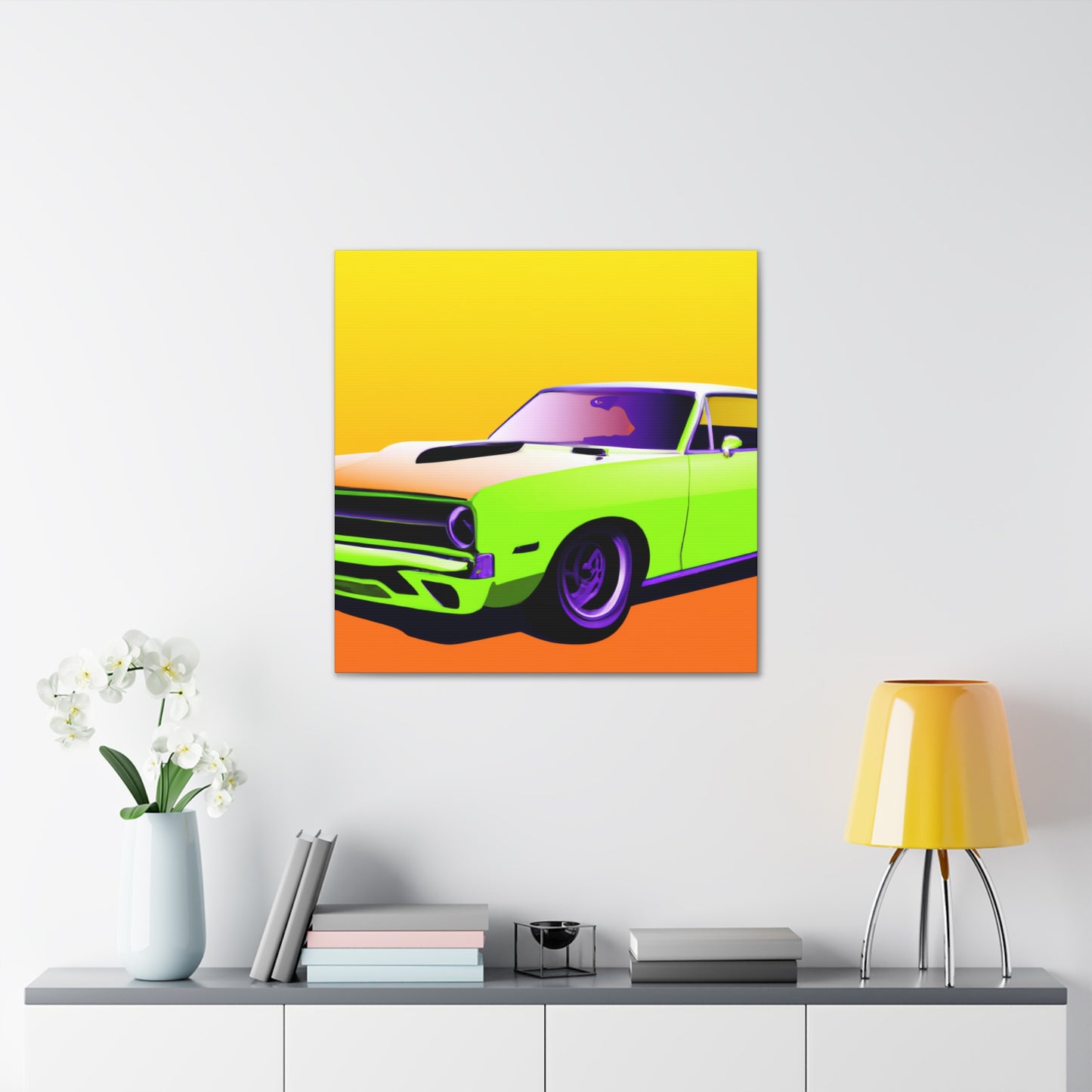 Big Neon Rocket - Automobile - Canvas
