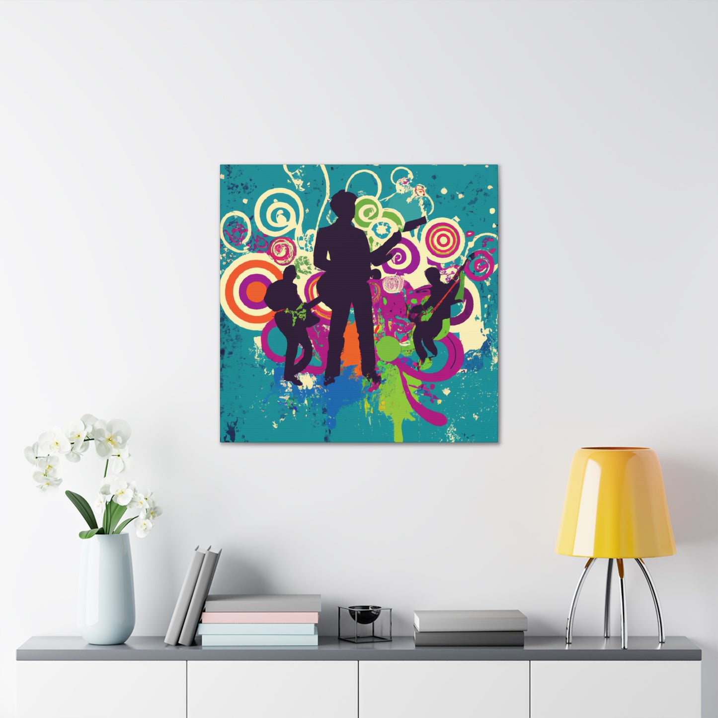 "Clock Rock - Retro Music" - Canvas