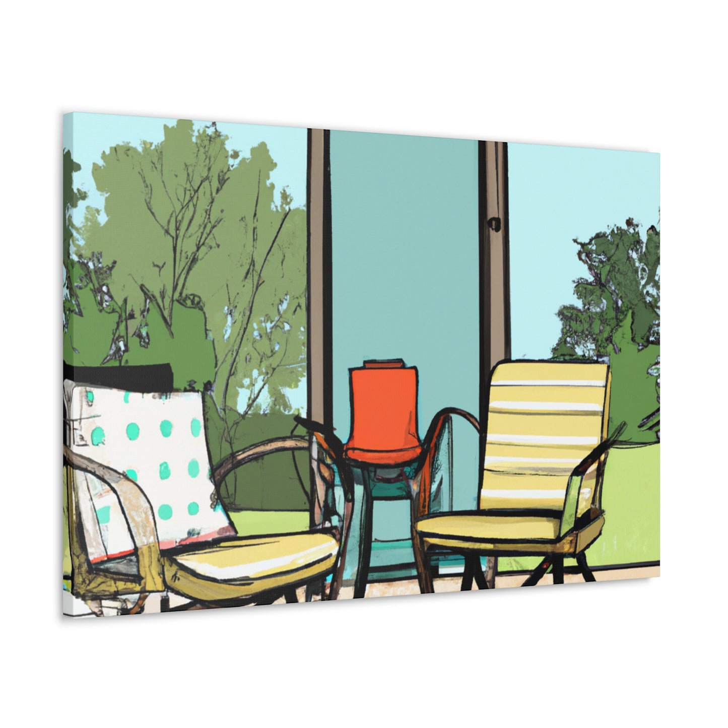 Vibrant Seagull- Midcentury - Canvas
