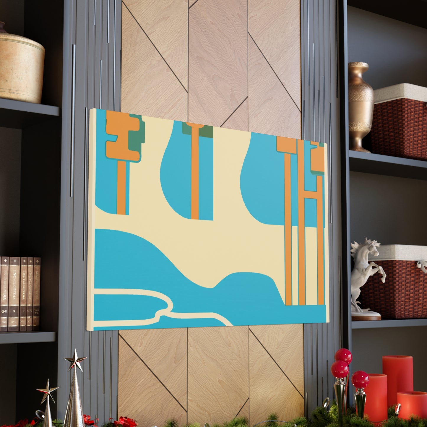 Temple River - Midcentury Canvas