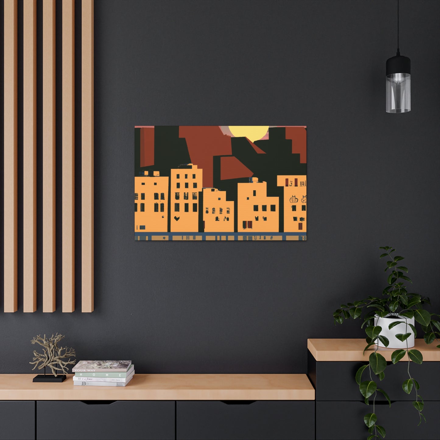 Urban Night - Midcentury Canvas