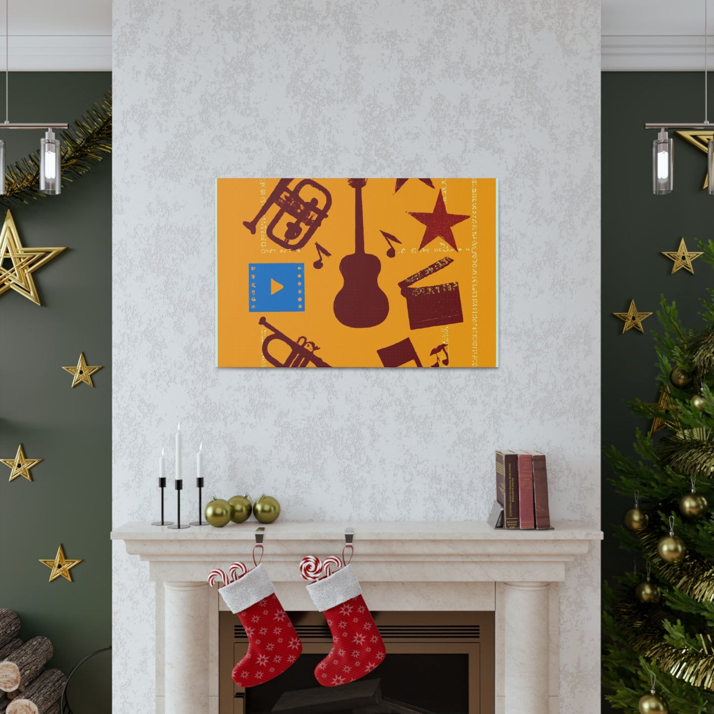 Rockin' Radio Shack - Retro Music and Film Canvas
