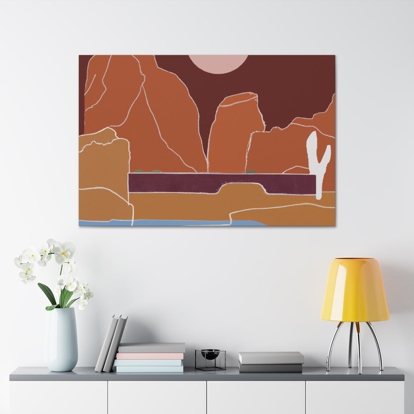 "Cityscape Odyssey - Midcentury" - Canvas
