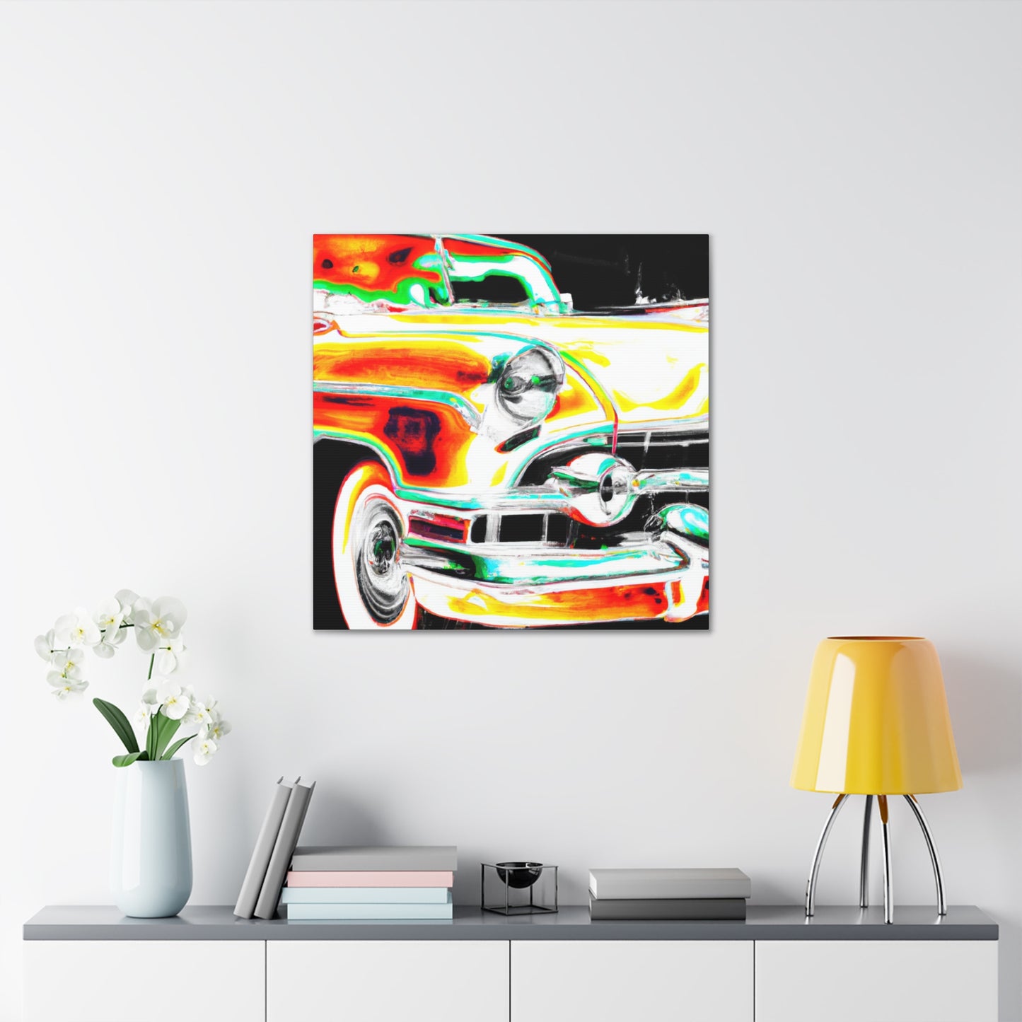'Classic Car Dash' - Automobile Canvas