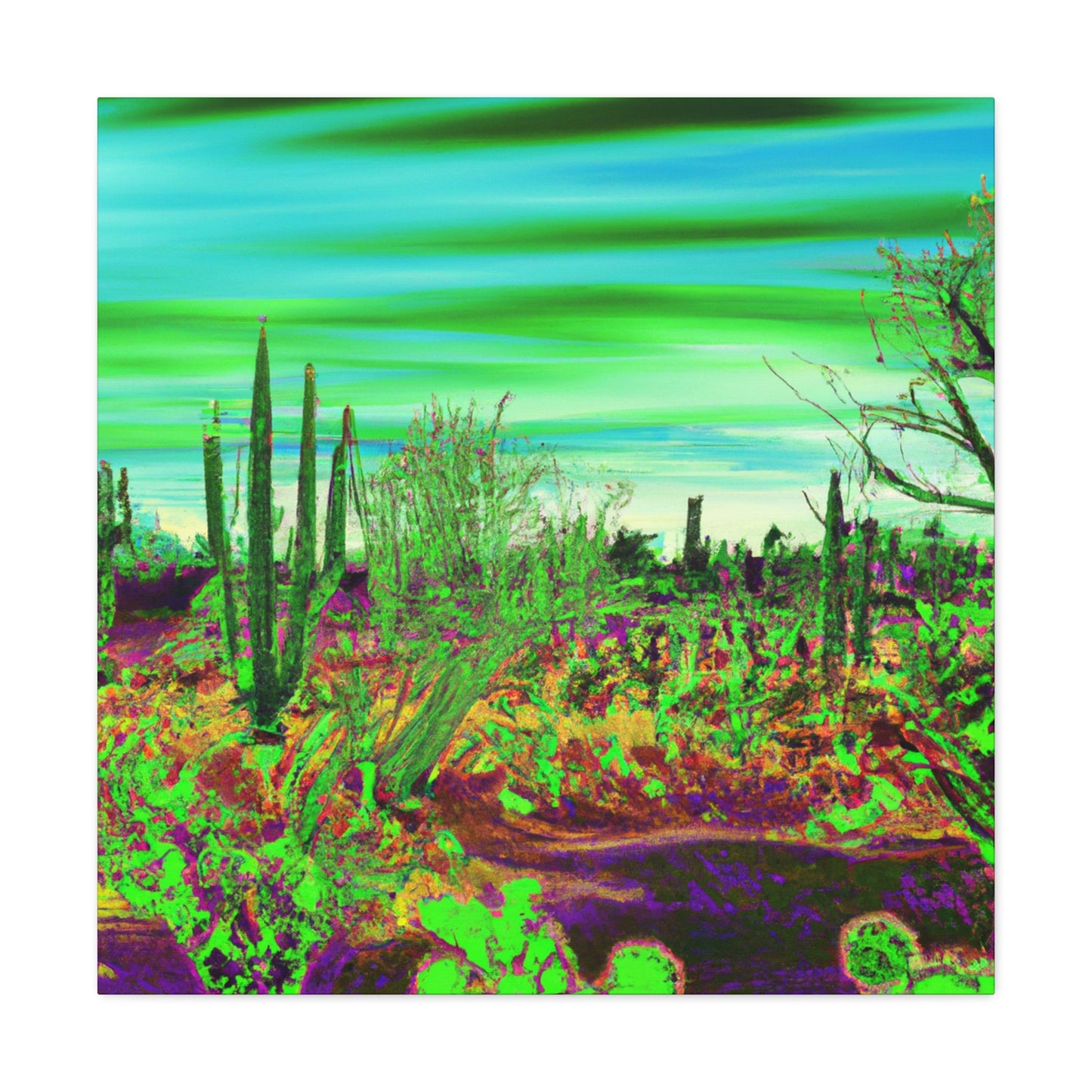Dusty Green Mirage - Landscape - Canvas