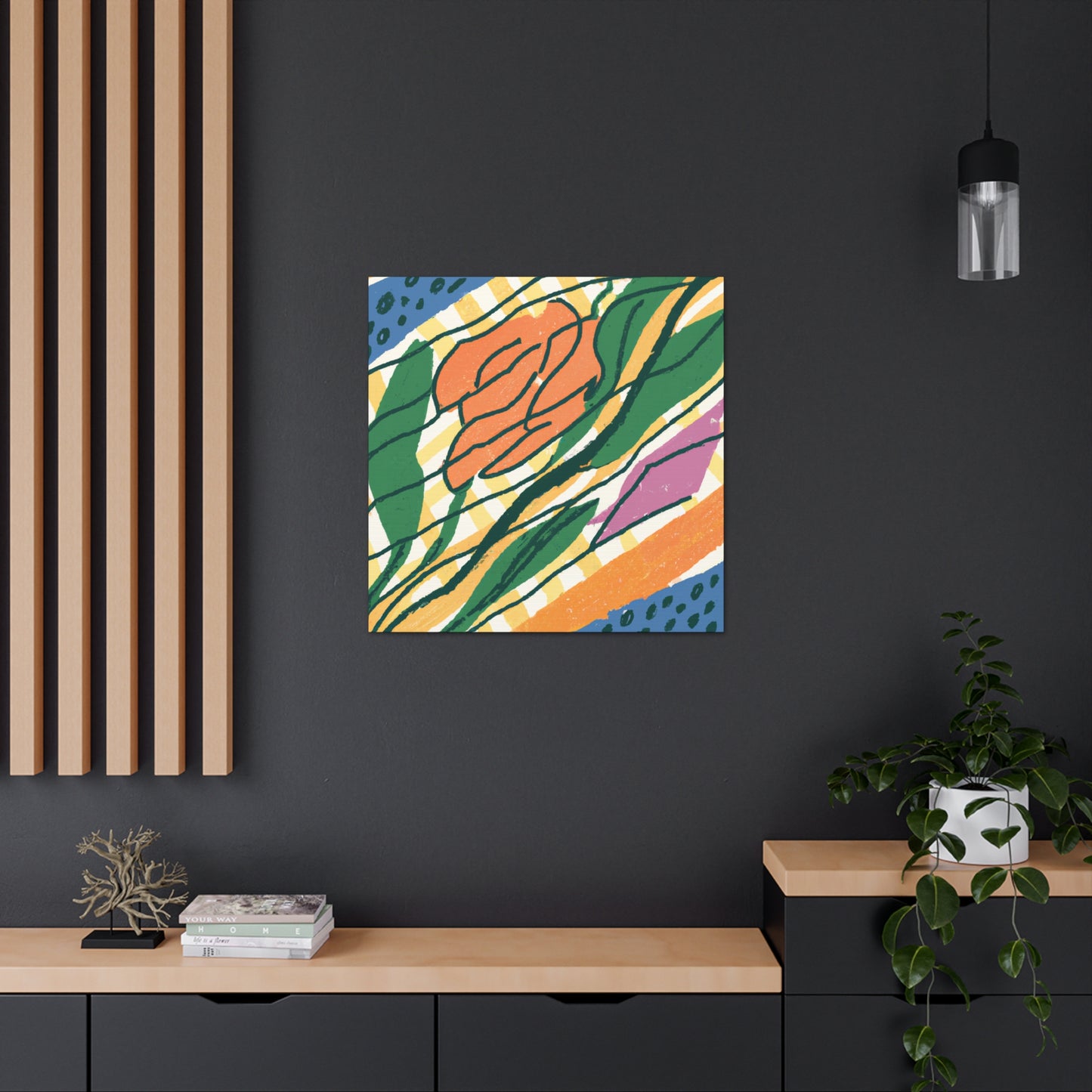 Goldenglare Flower - Midcentury Canvas