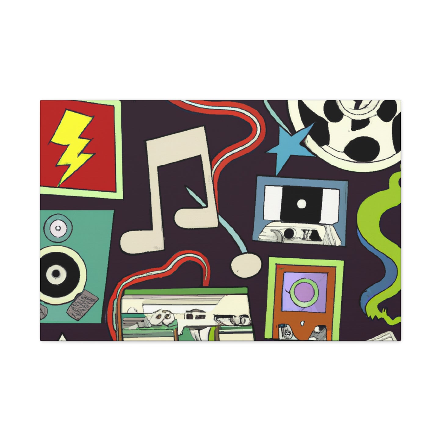 The Sizzling Shoppe - Retro Music and Film Canvas