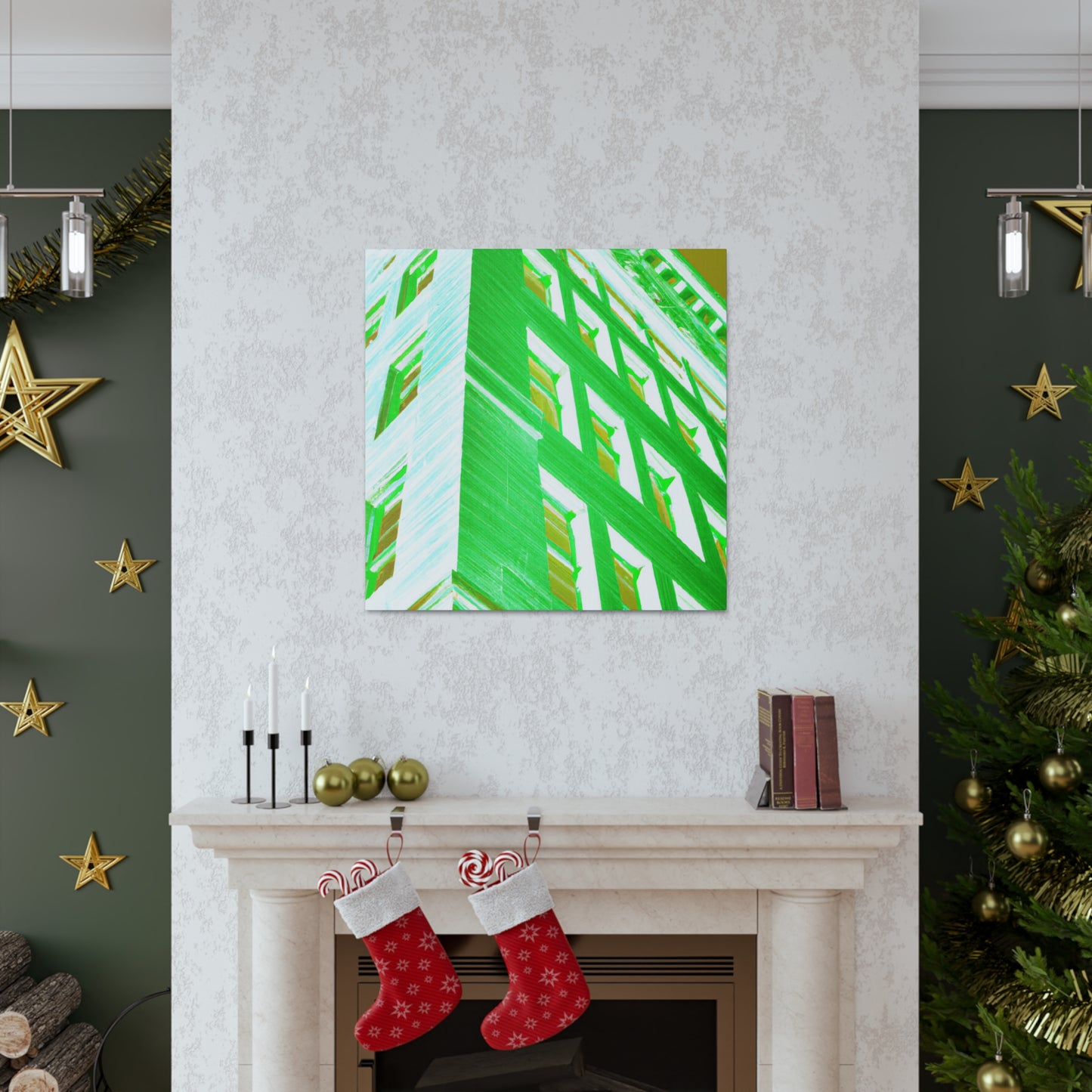 Neon Skyscraper - Architectural Canvas Pop Art