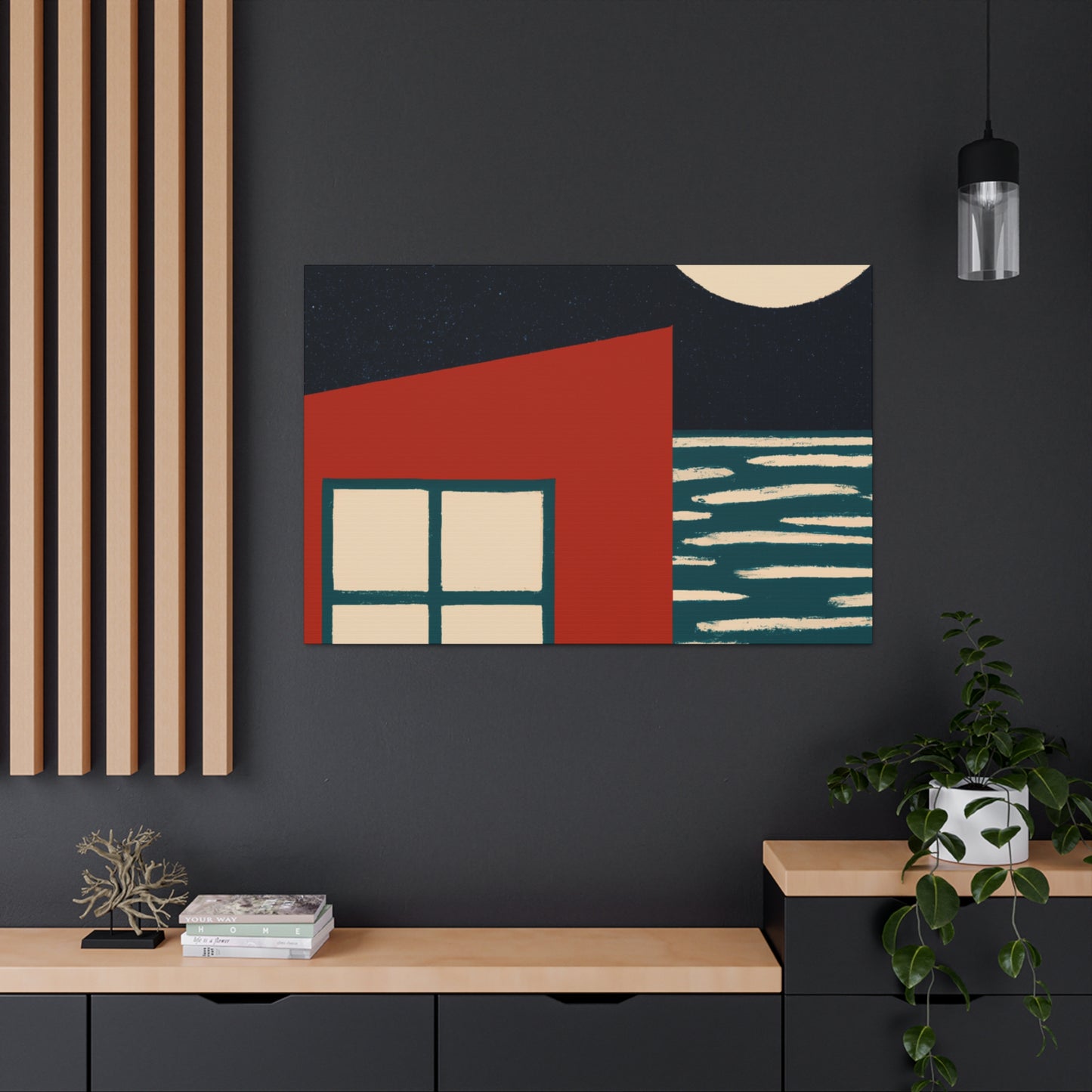 Dark Night- Midcentury Canvas