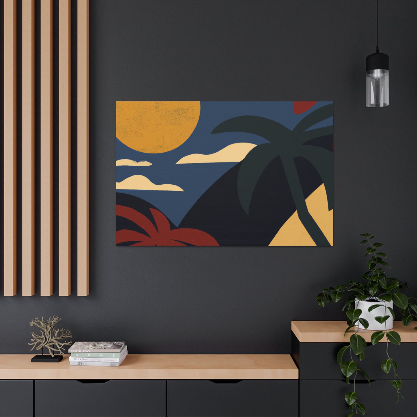 Moonlit Jungle - Midcentury Canvas