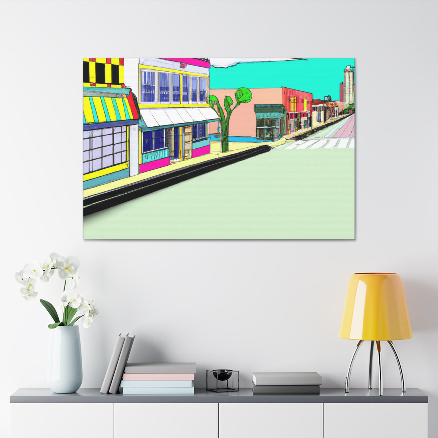 Retro Radio Row - Architectural Canvas Pop Art