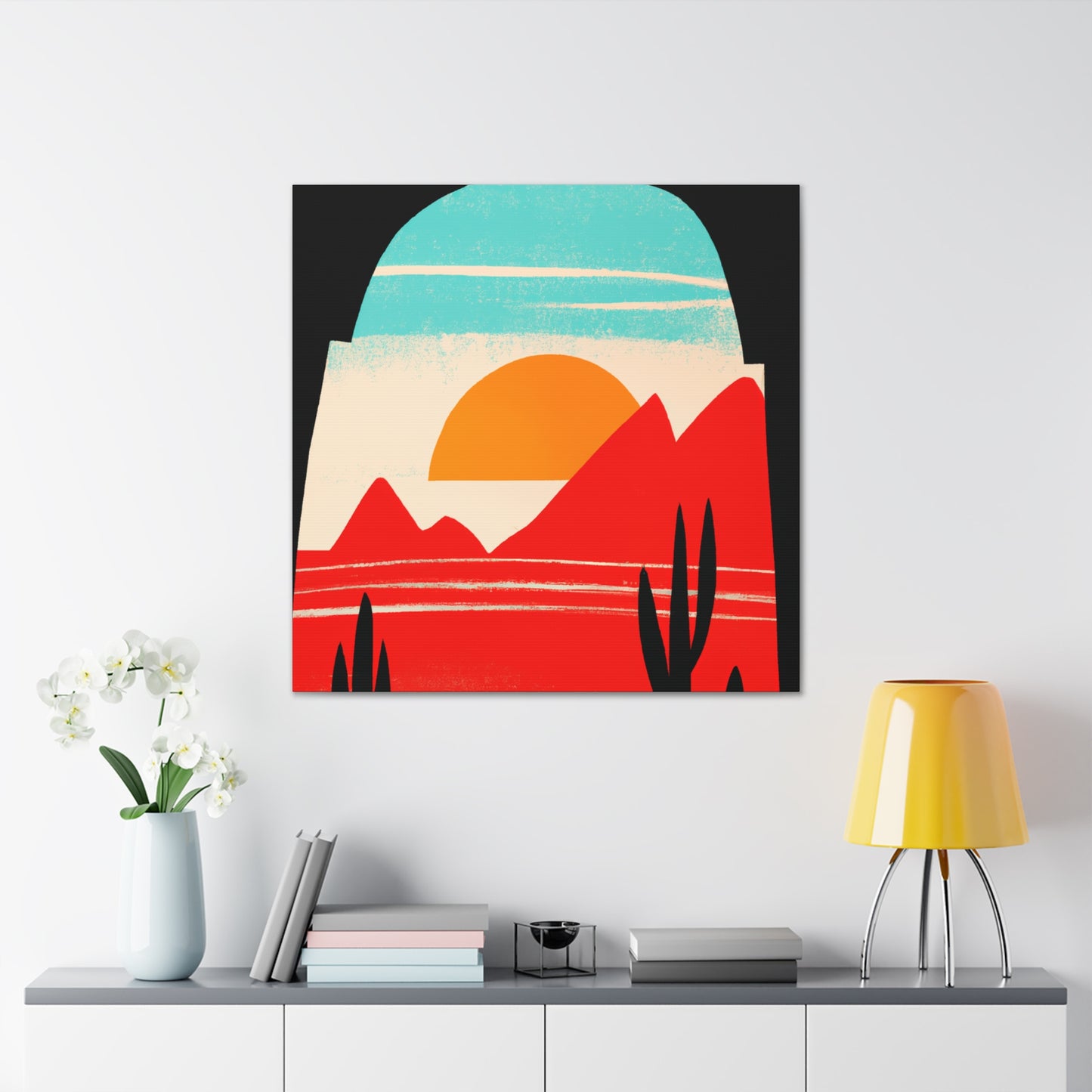 "Muted Maze- Midcentury" - Canvas