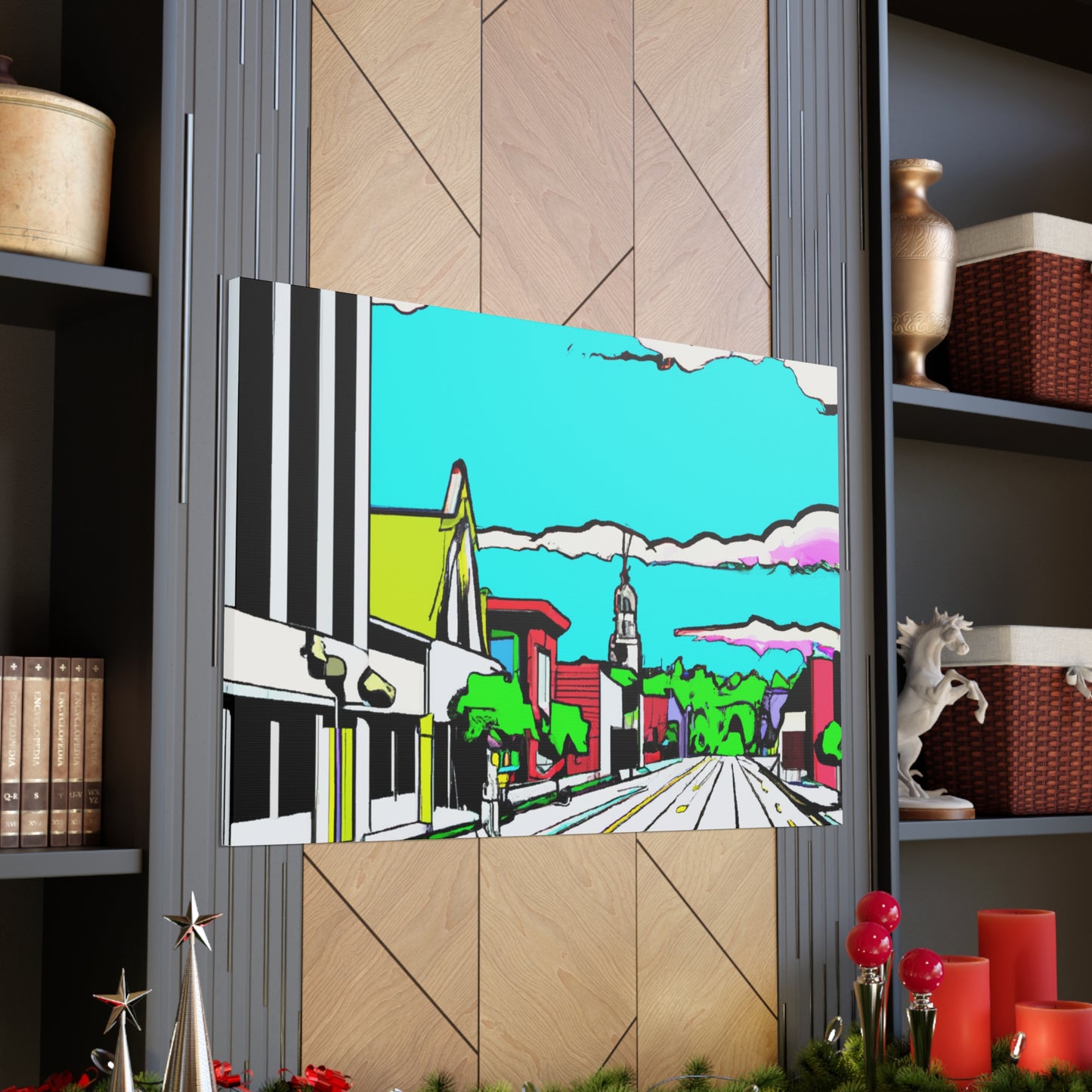 Sunset Drive-In Theater Street - Canvas - Pop Art