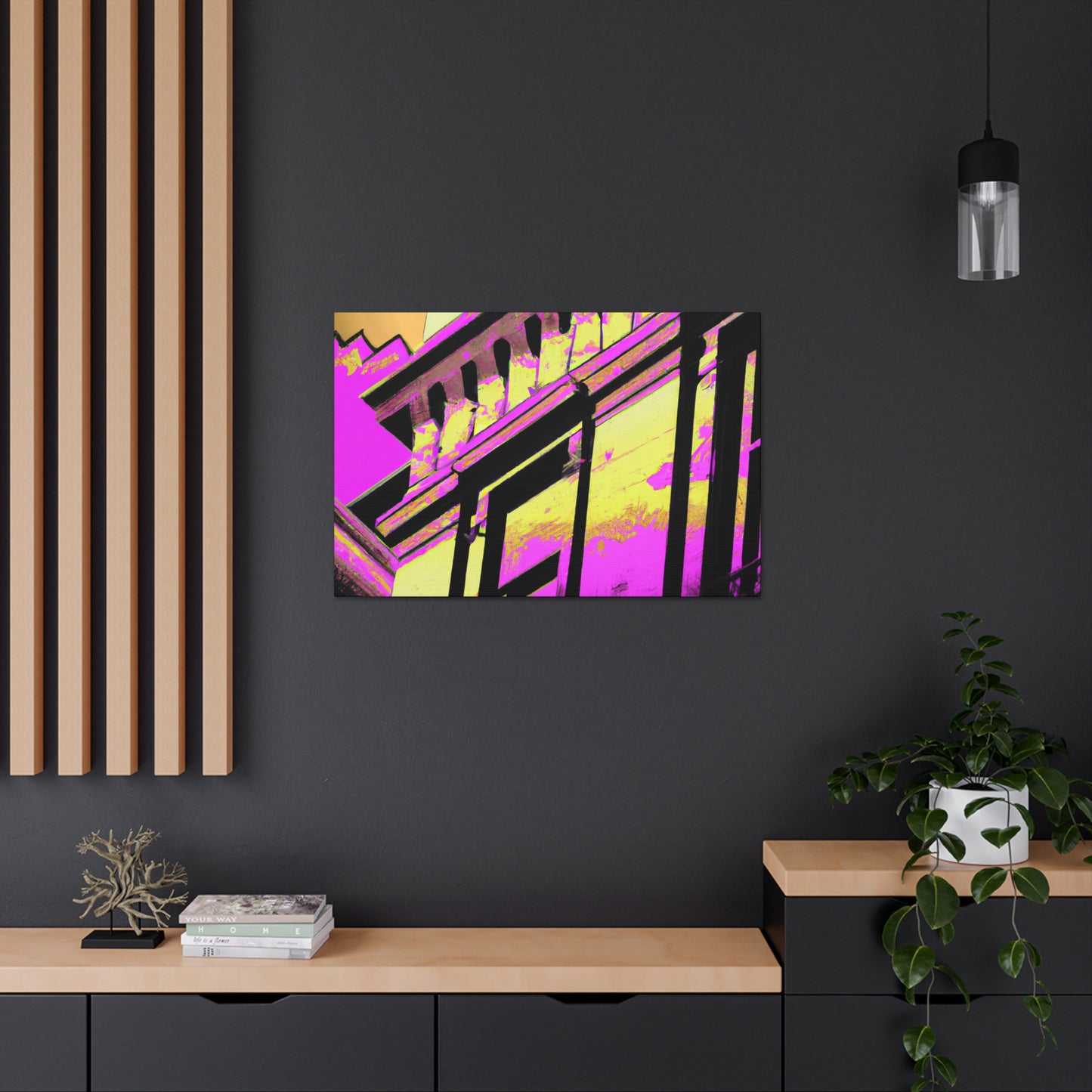 The Galaxy Gate: An Art Deco inspired monument showcasing a reflective archway set deep in a vault of sparkling stars. - Canvas