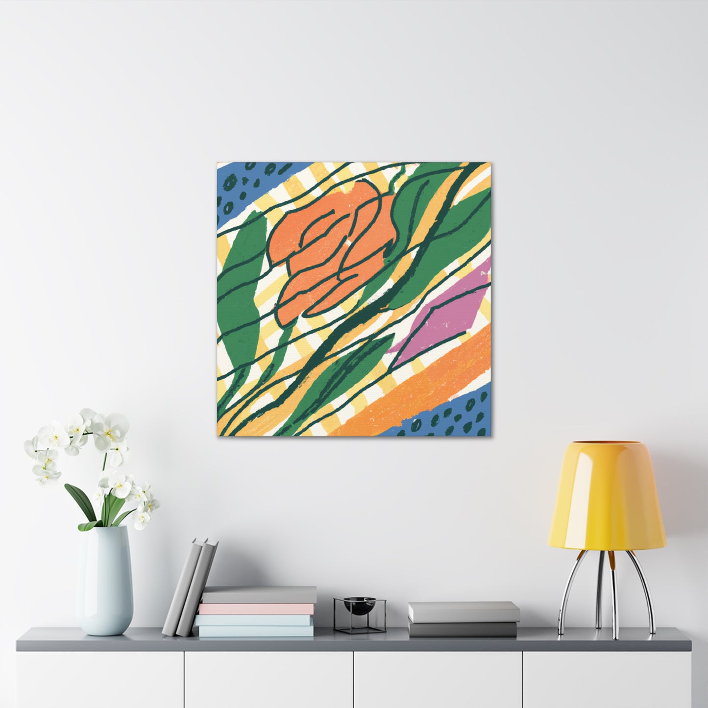 Goldenglare Flower - Midcentury Canvas