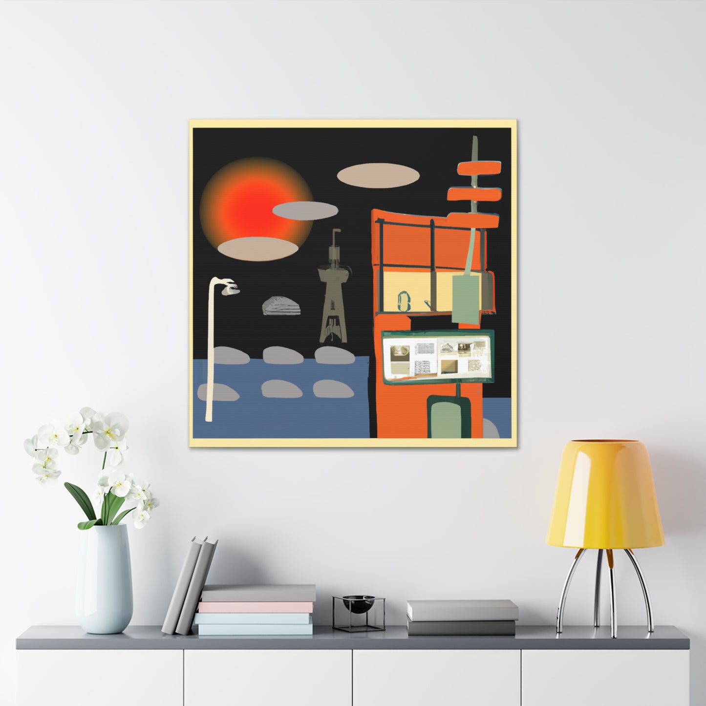 Floral Scrollwork - Midcentury - Canvas