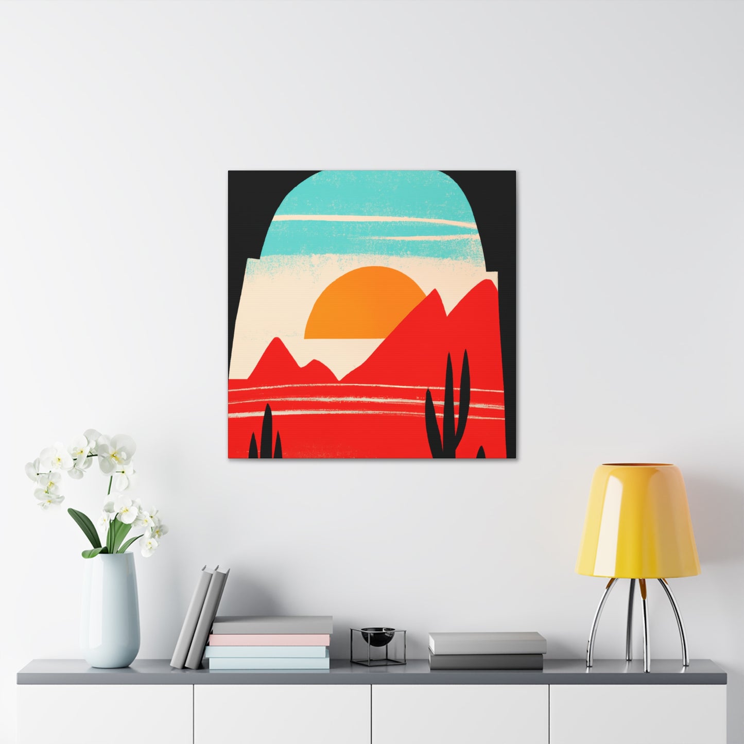 "Muted Maze- Midcentury" - Canvas