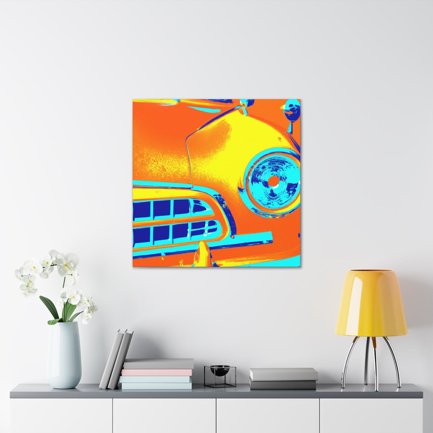 'Vintage Car Roadside Reminiscence' - Automobile Canvas