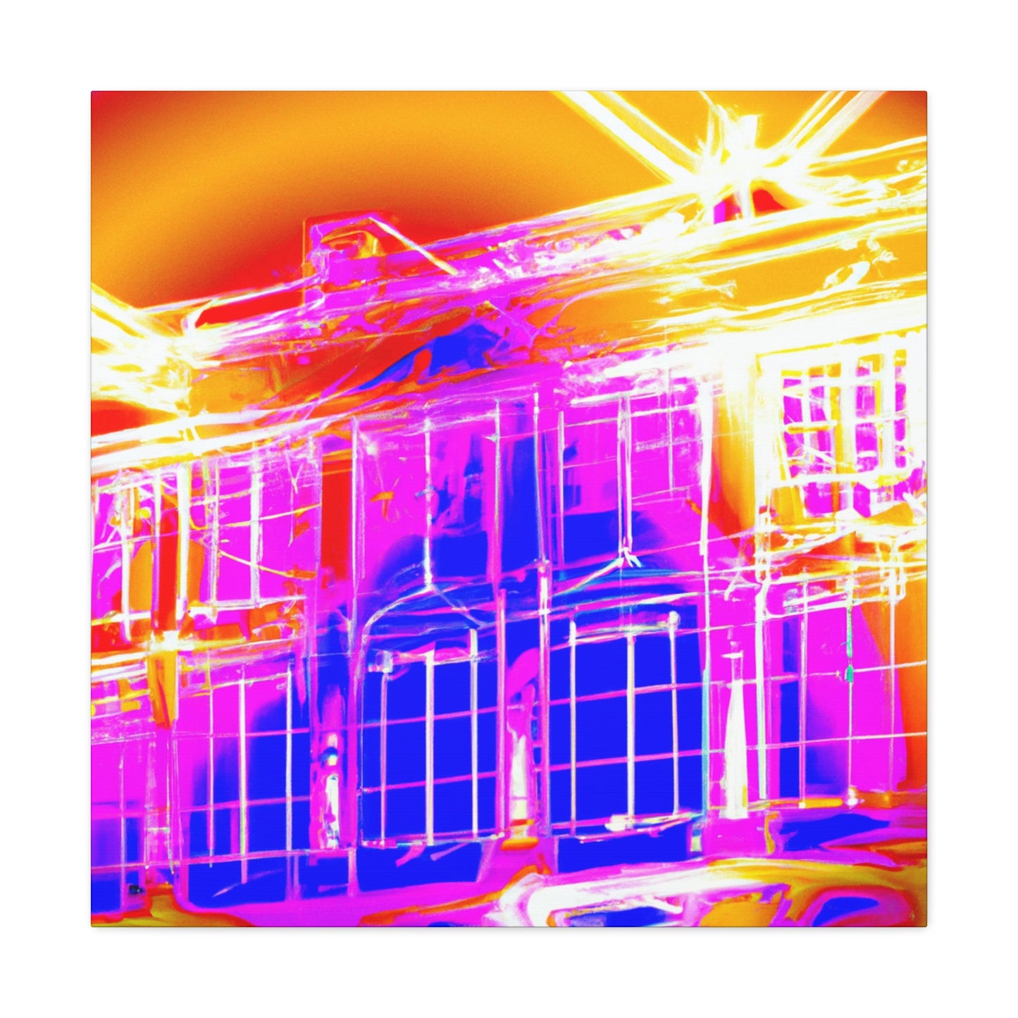 Skycrest Art Deco Manor - Architectural Canvas Art Deco
