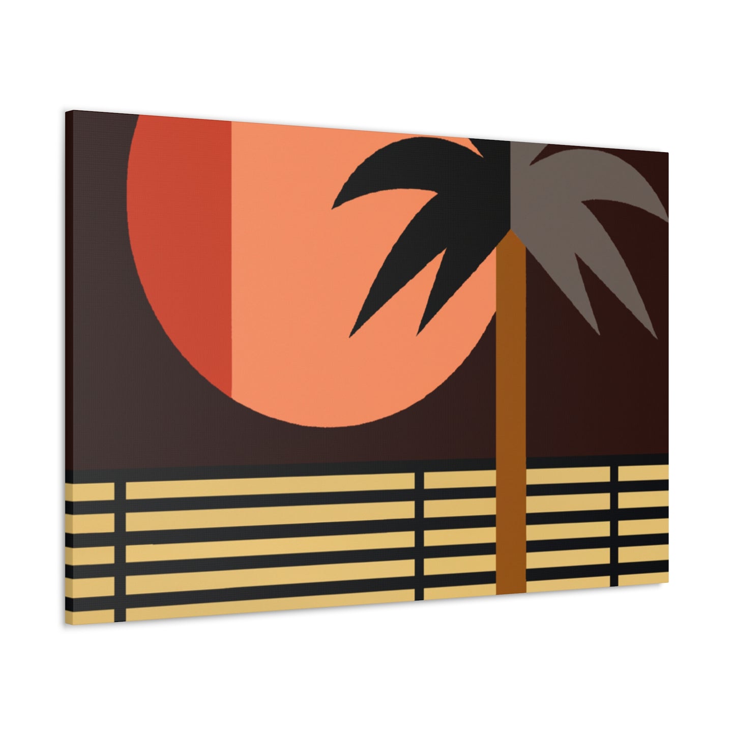 Moonlit Palm- Midcentury Canvas