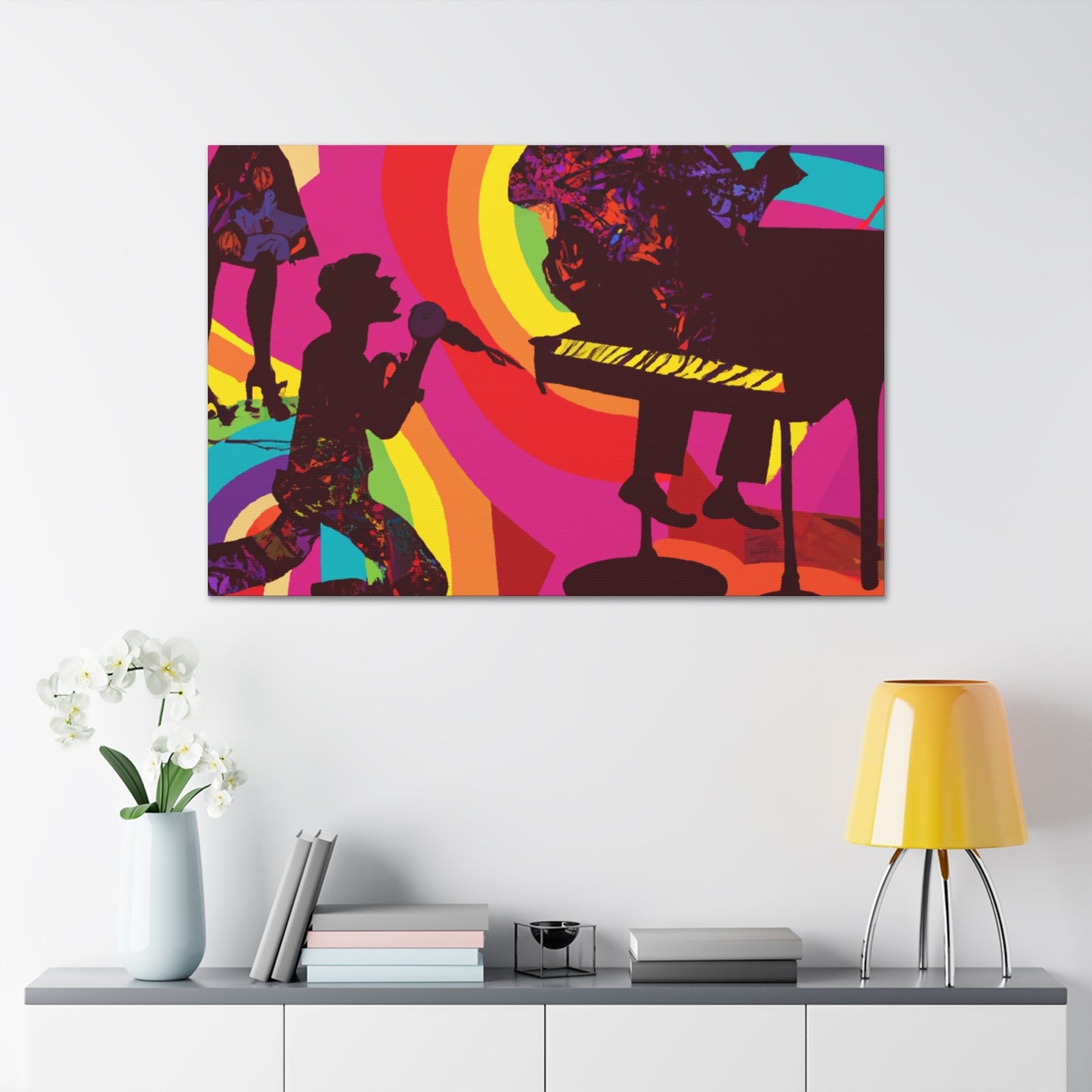 "Cool Cat Shuffle - Retro Music" - Canvas