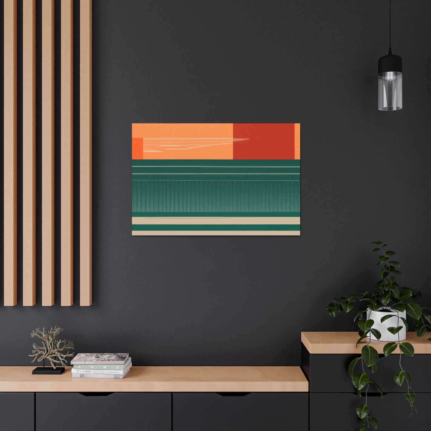 Crimson-Clawed Coyote - Midcentury Canvas