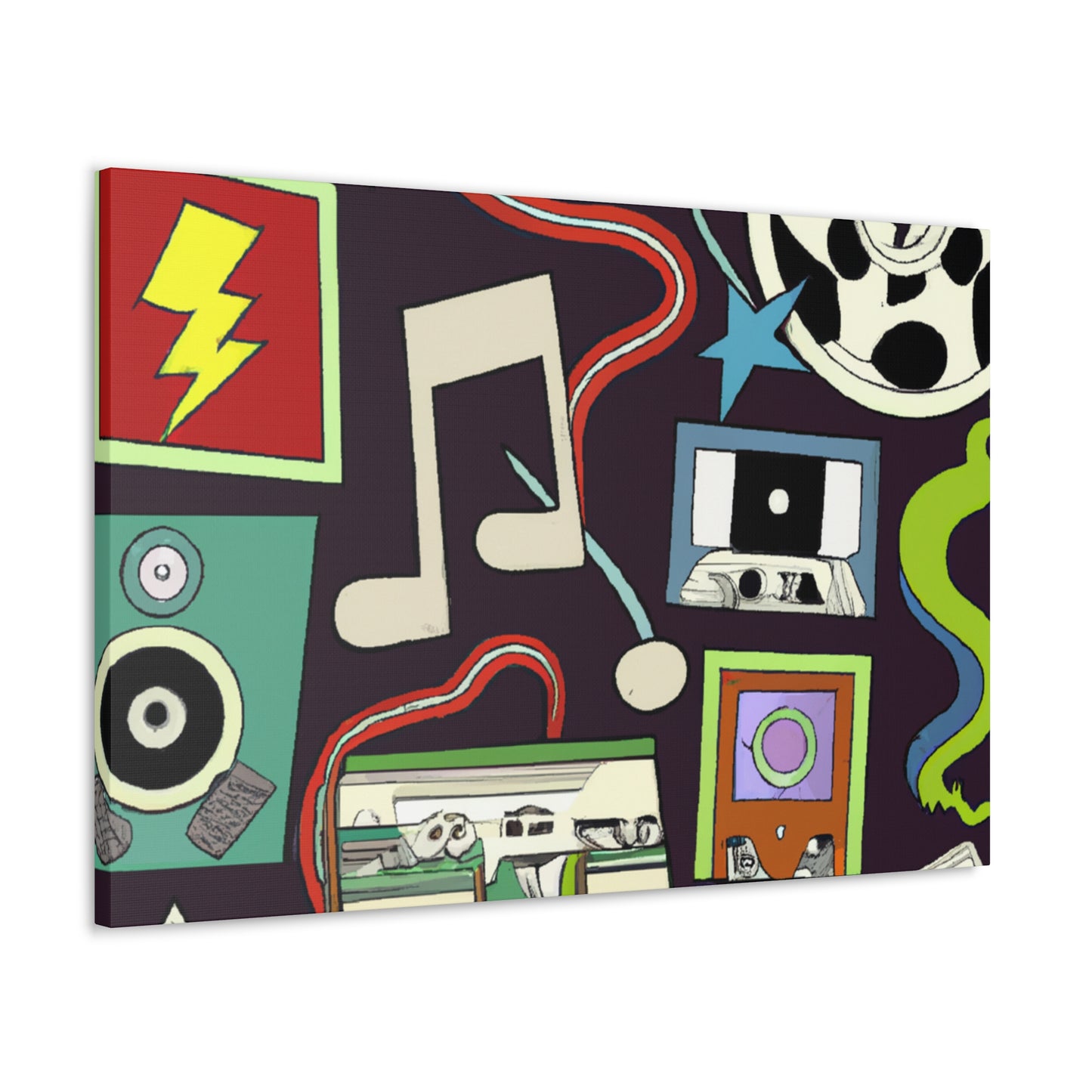 The Sizzling Shoppe - Retro Music and Film Canvas
