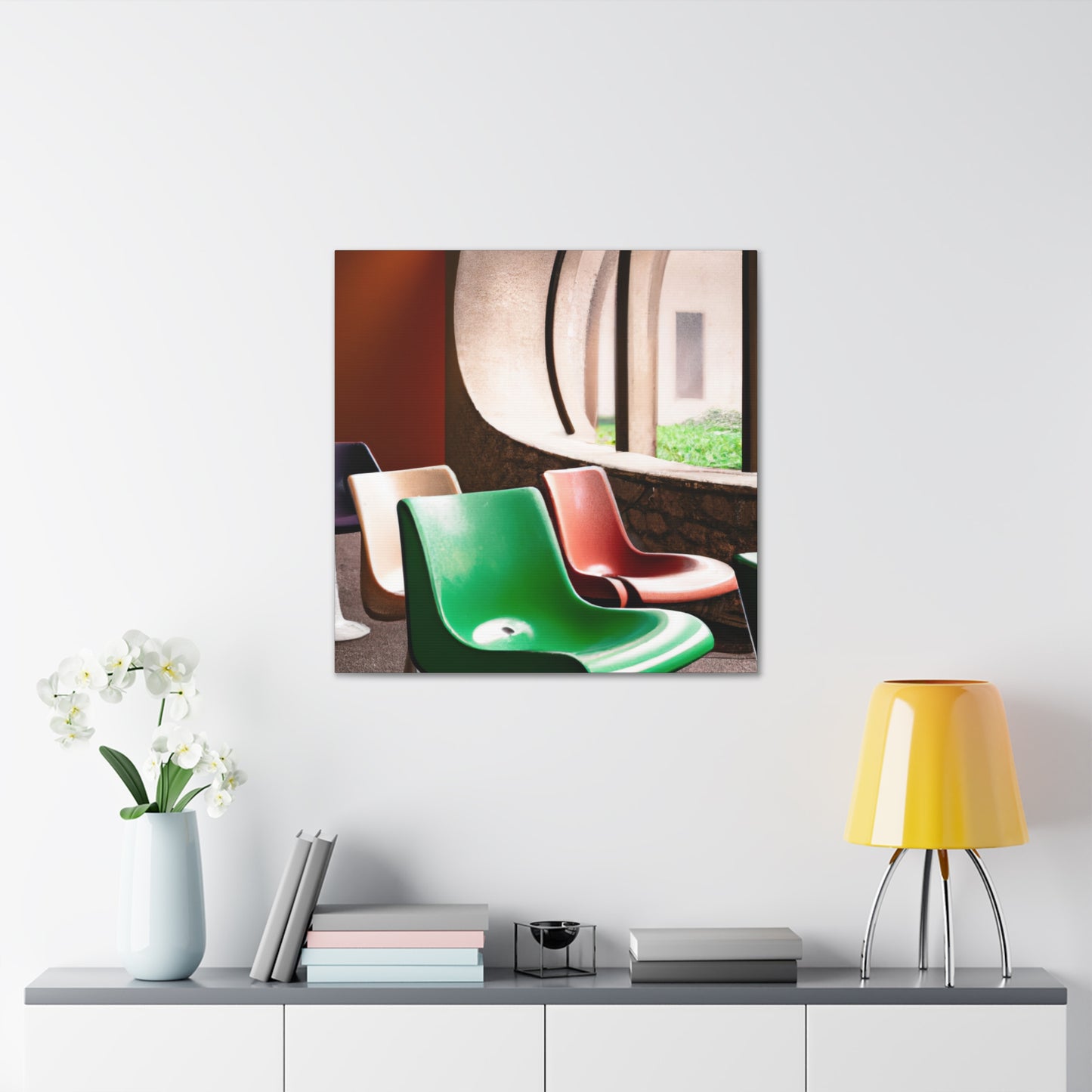 "Breezy Oasis - Midcentury" - Canvas