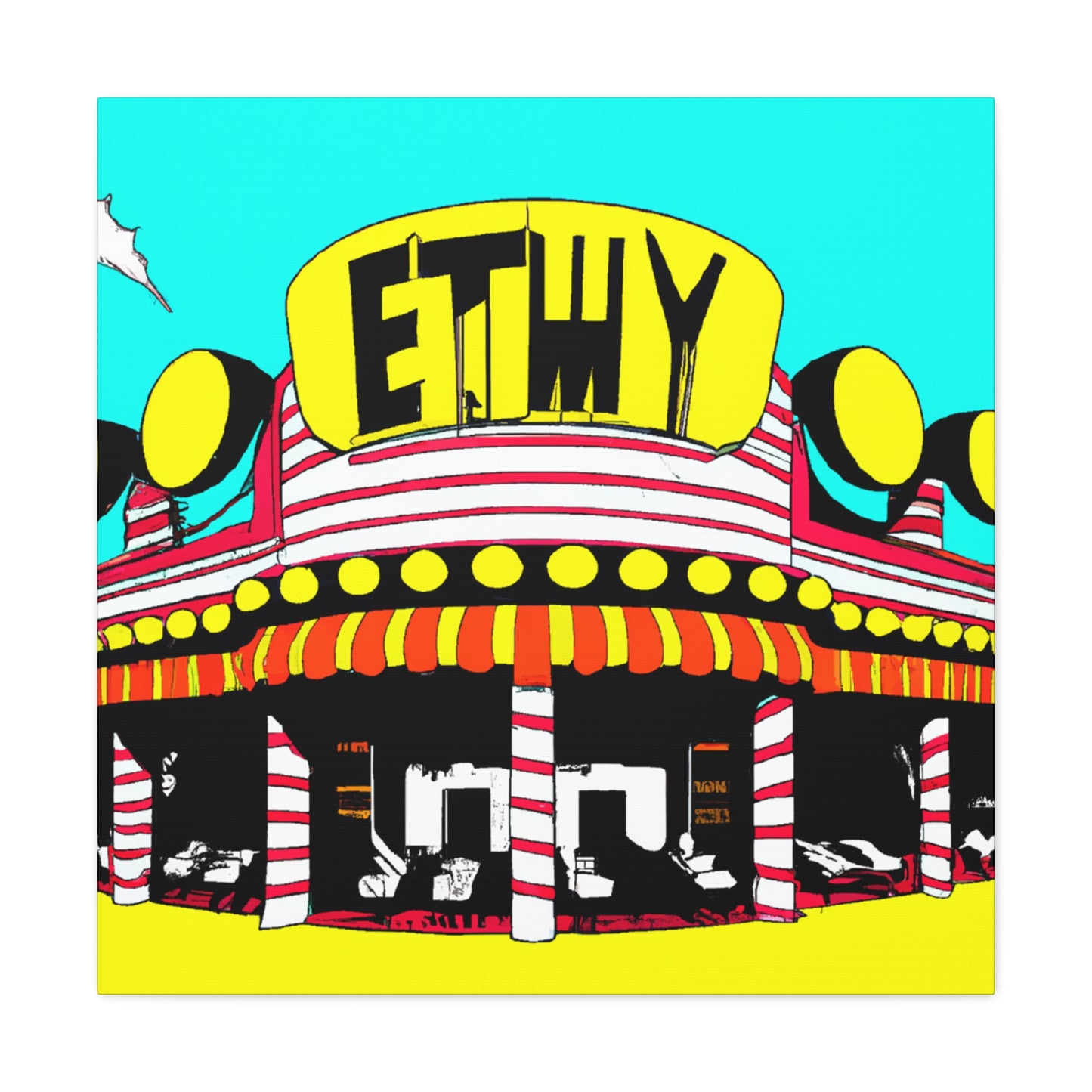 Rock 'n' Roll Drive-In Diner. - Pop Art Canvas