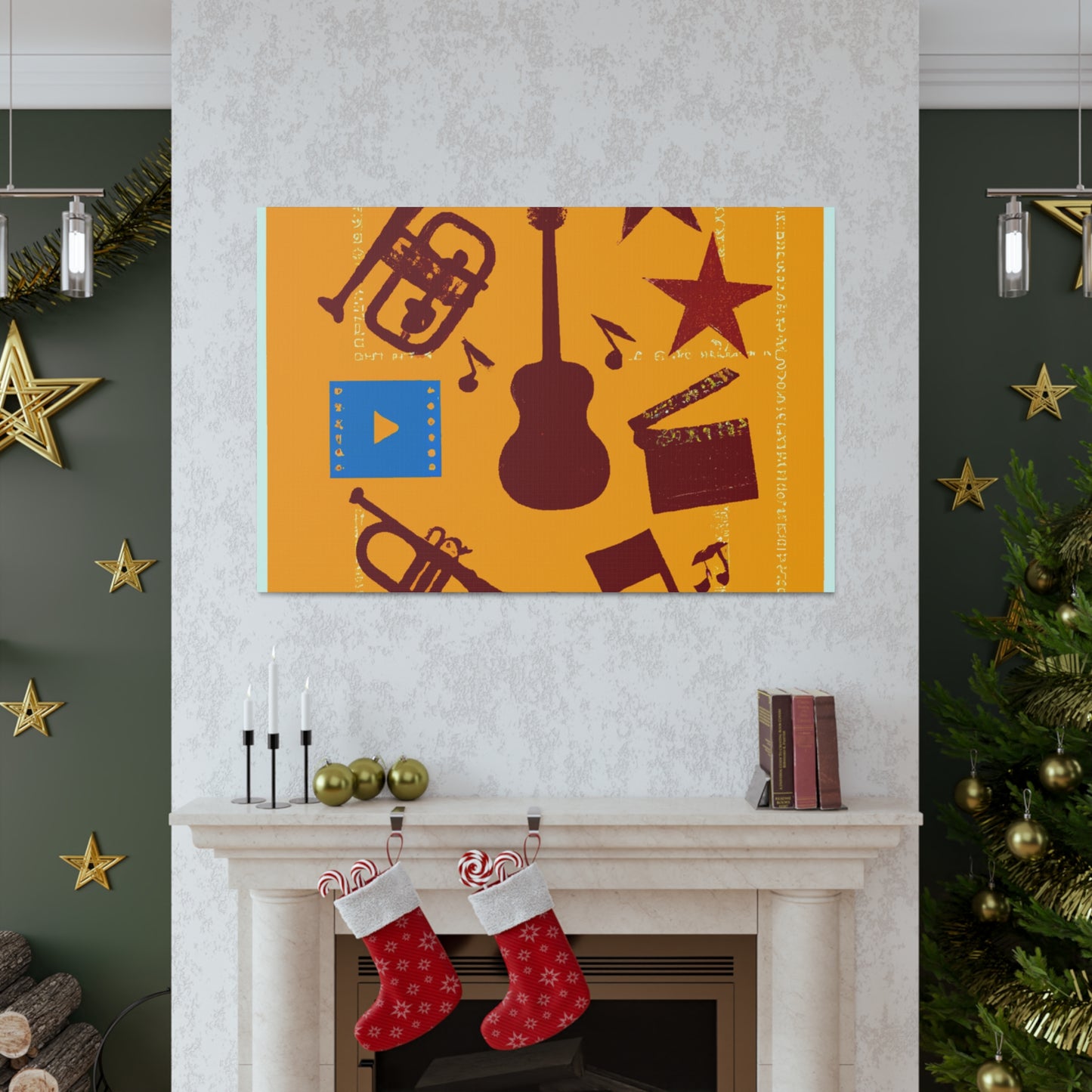 Rockin' Radio Shack - Retro Music and Film Canvas