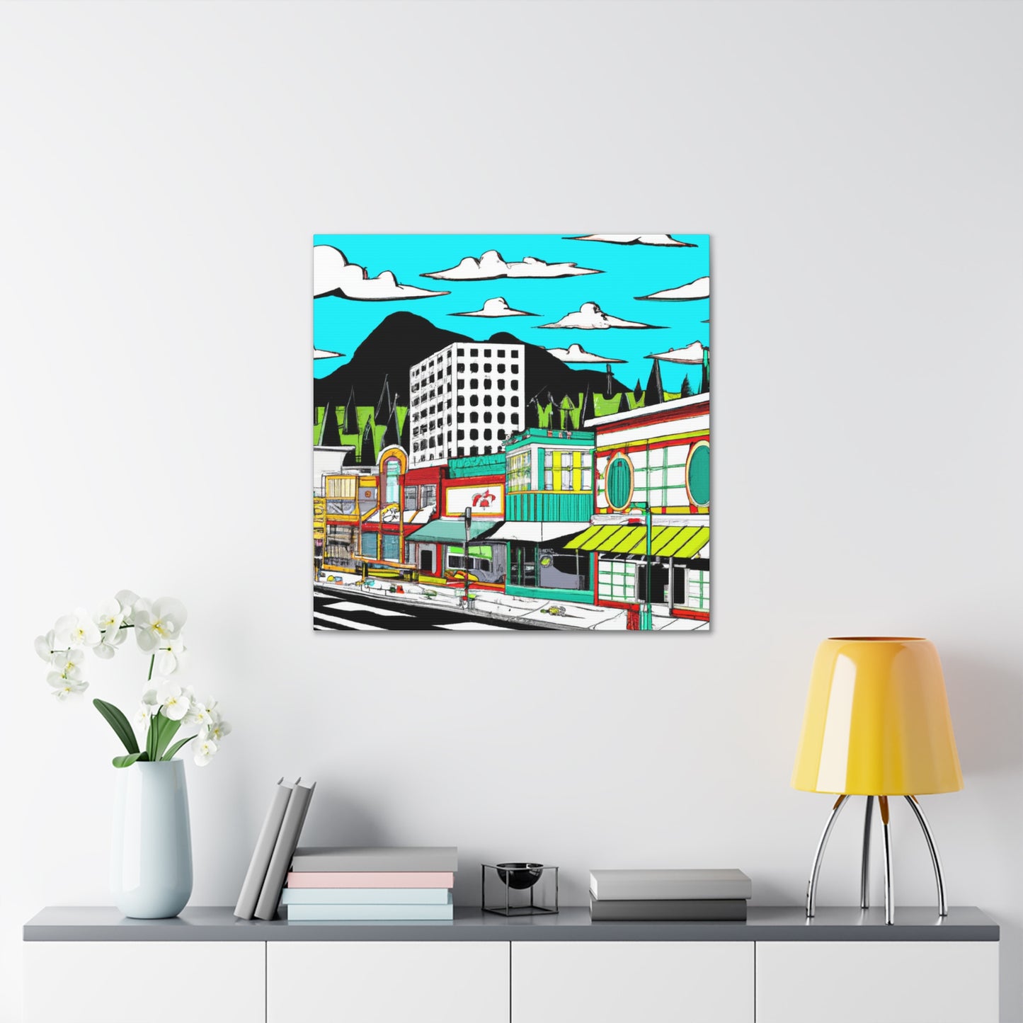 High Up Avenue - Architectural Canvas Pop Art